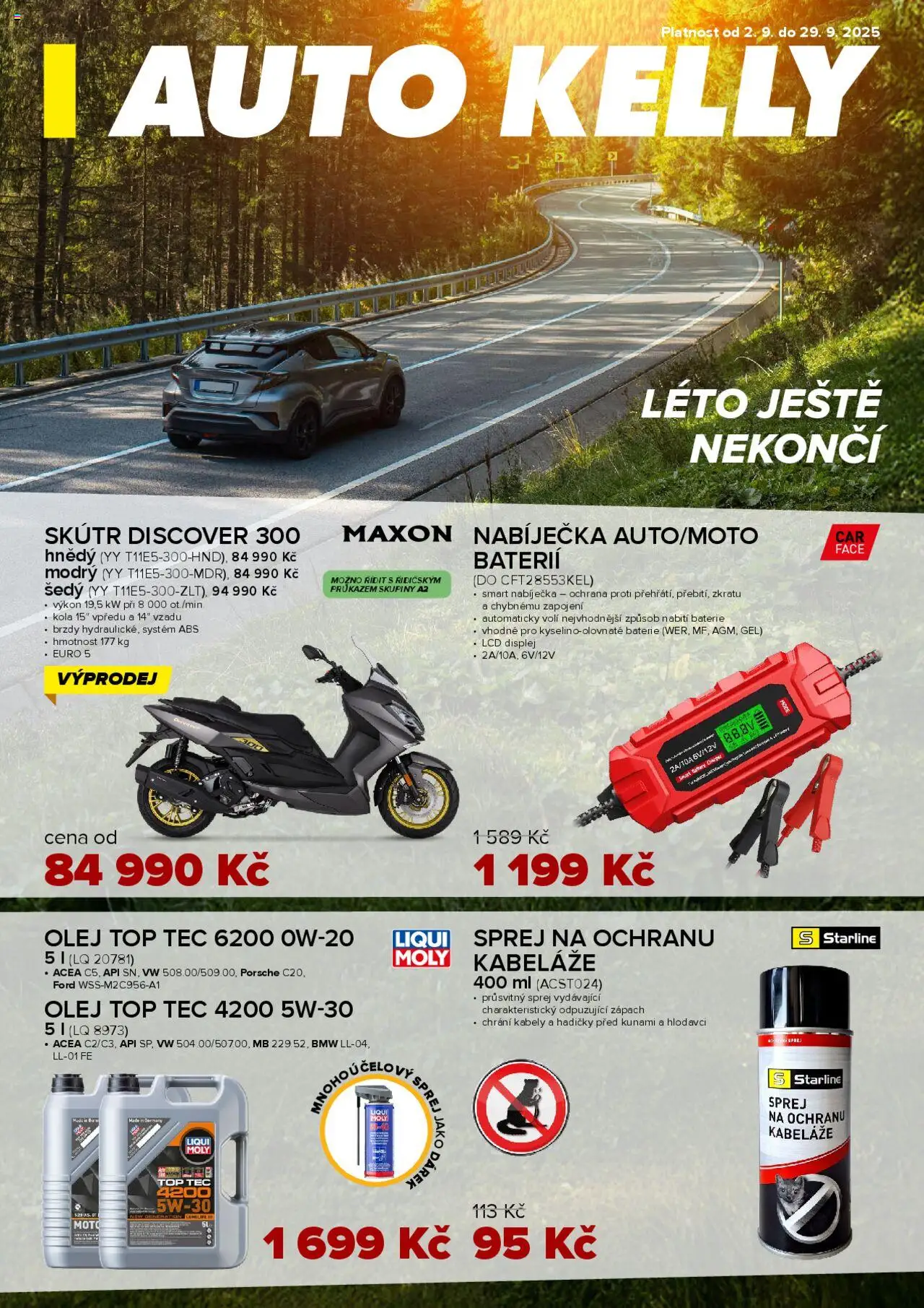Auto Kelly leták - strana 1- platný od 02.09.2025