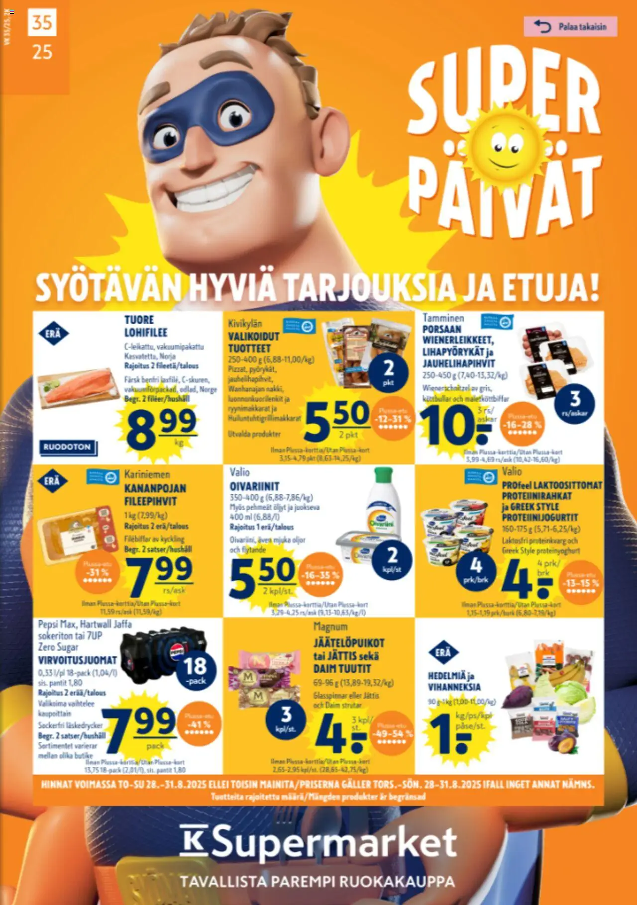 K-Supermarket tarjoukset - sivu 1- voimassa alkaen 28/08/2025
