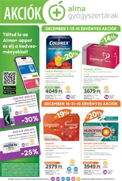 Előnézet Alma Gyógyszertárak Akciós újság érvényes 2025.12.01.-tól