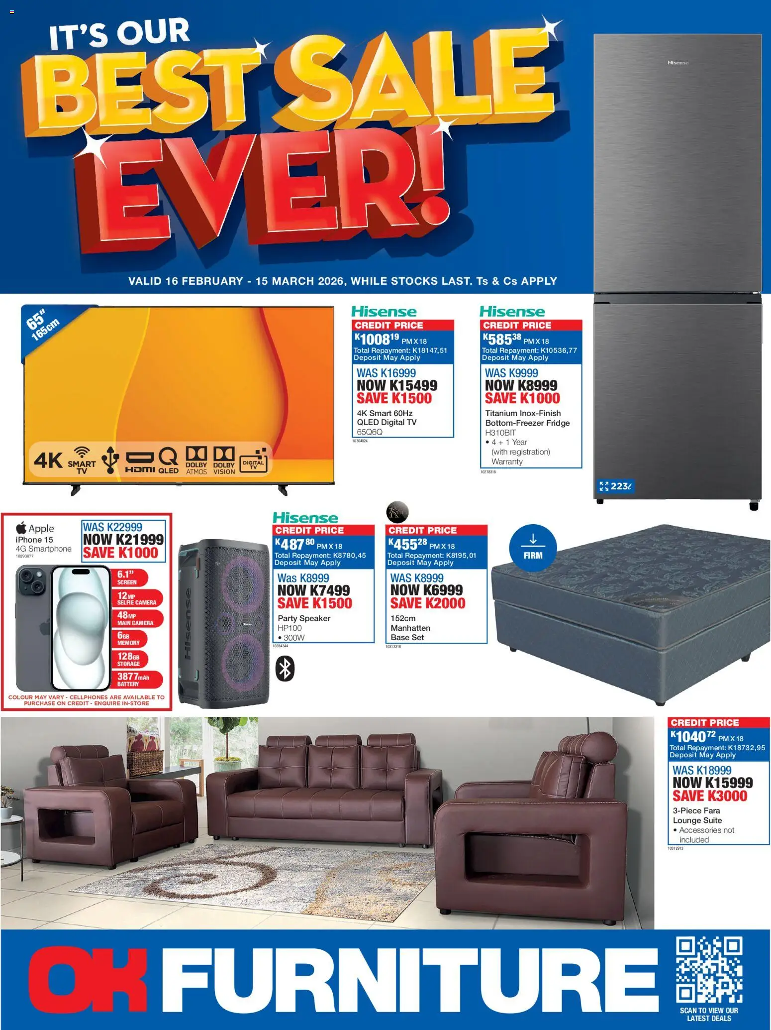 OK Furniture - Best Sale Ever Catalogue Zambia  - page 1- valid from 16/02/2026