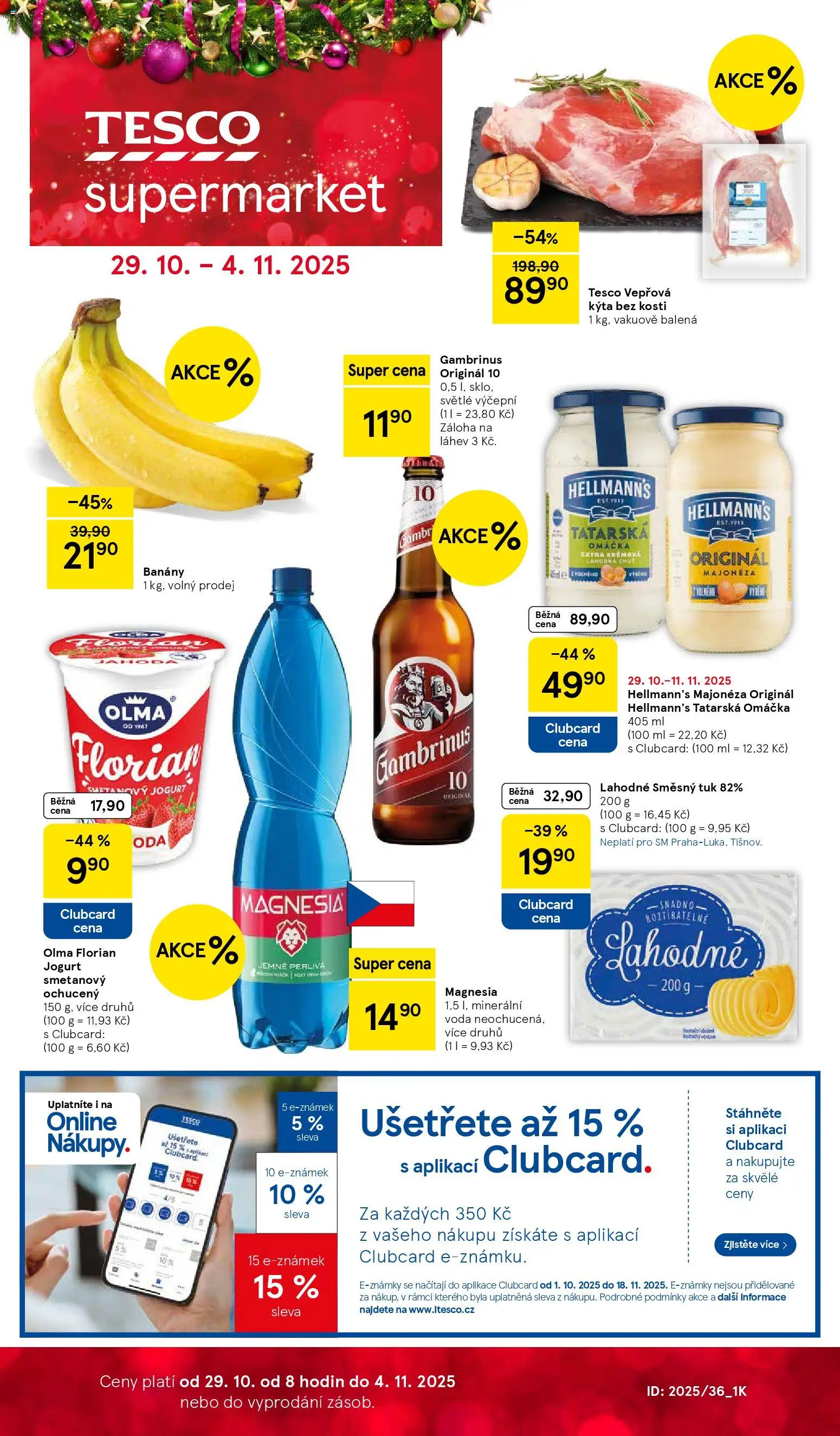 Tesco leták - Supermarket - strana 1- platný od 29.10.2025