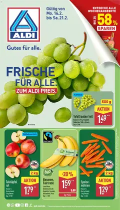 Vorschau Aldi Prospekt 	 gültig ab 16.02.2026