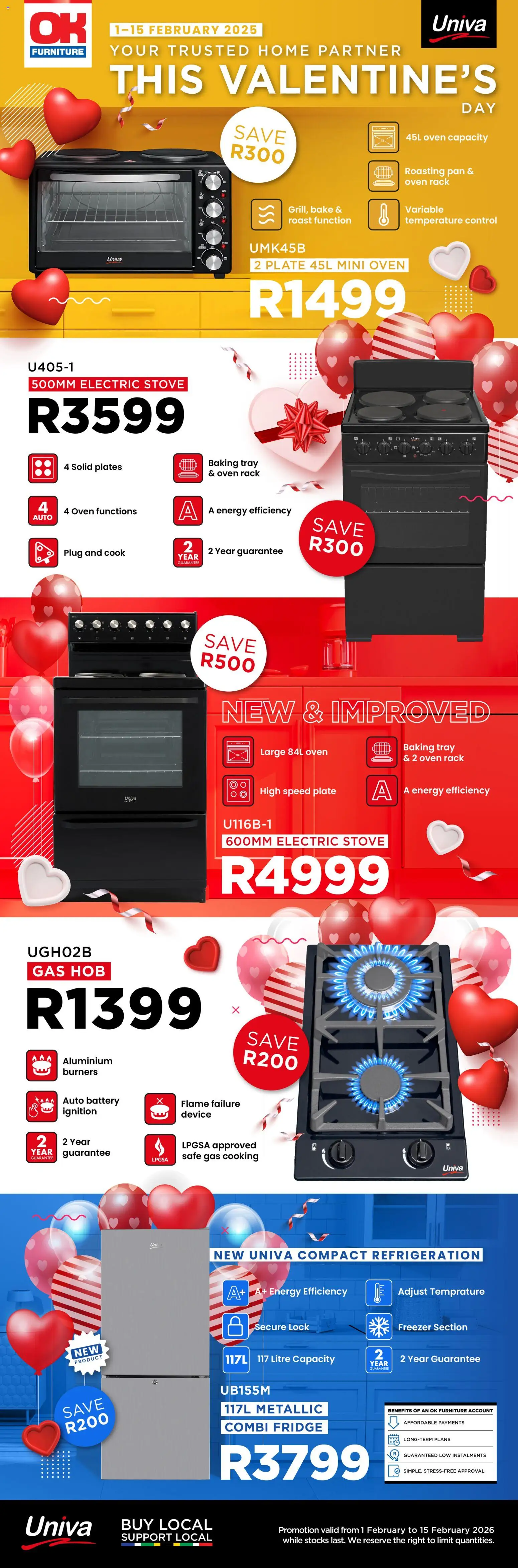 OK Furniture - Univa Valentine's Day Leaflet - page 1- valid from 01/02/2026