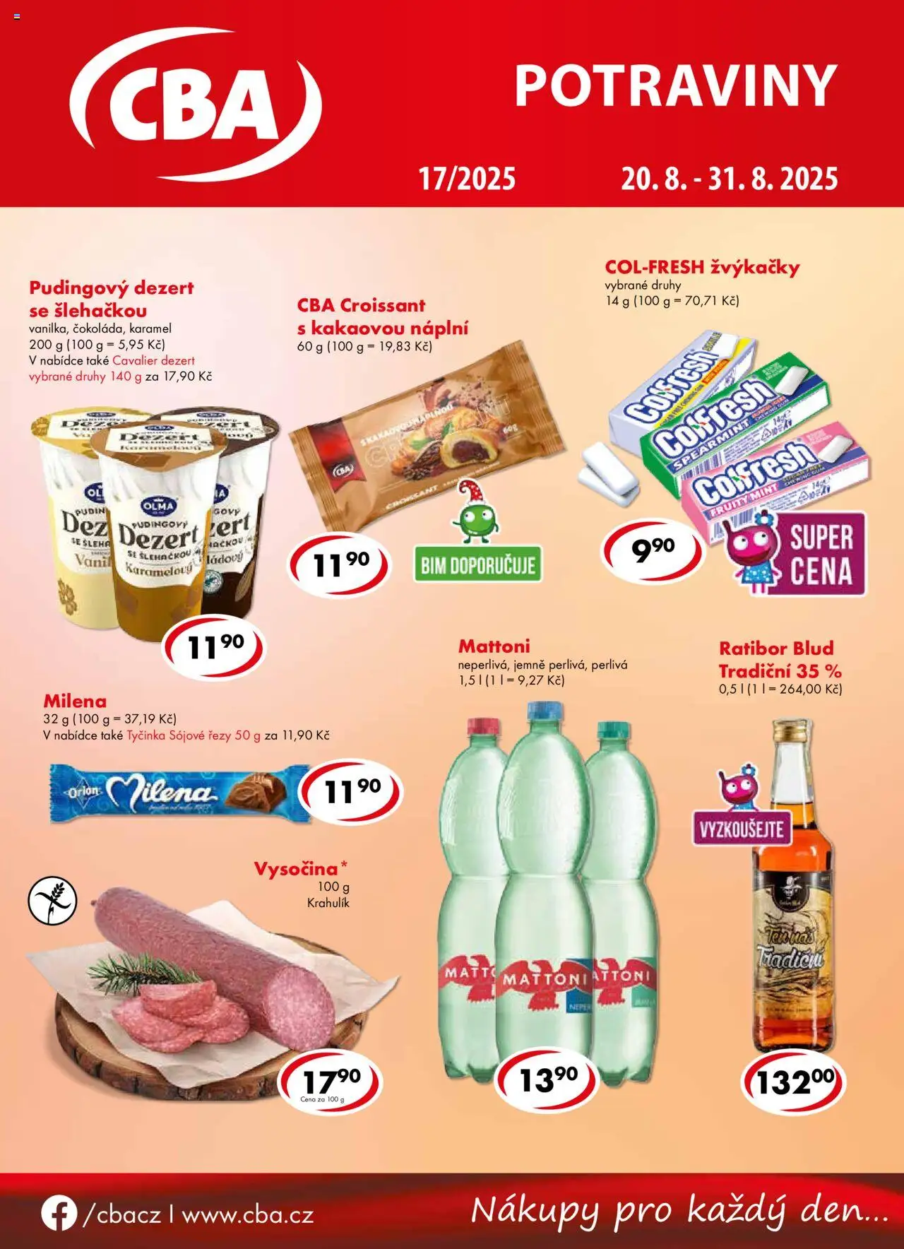 CBA leták - strana 1- platný od 20.08.2025