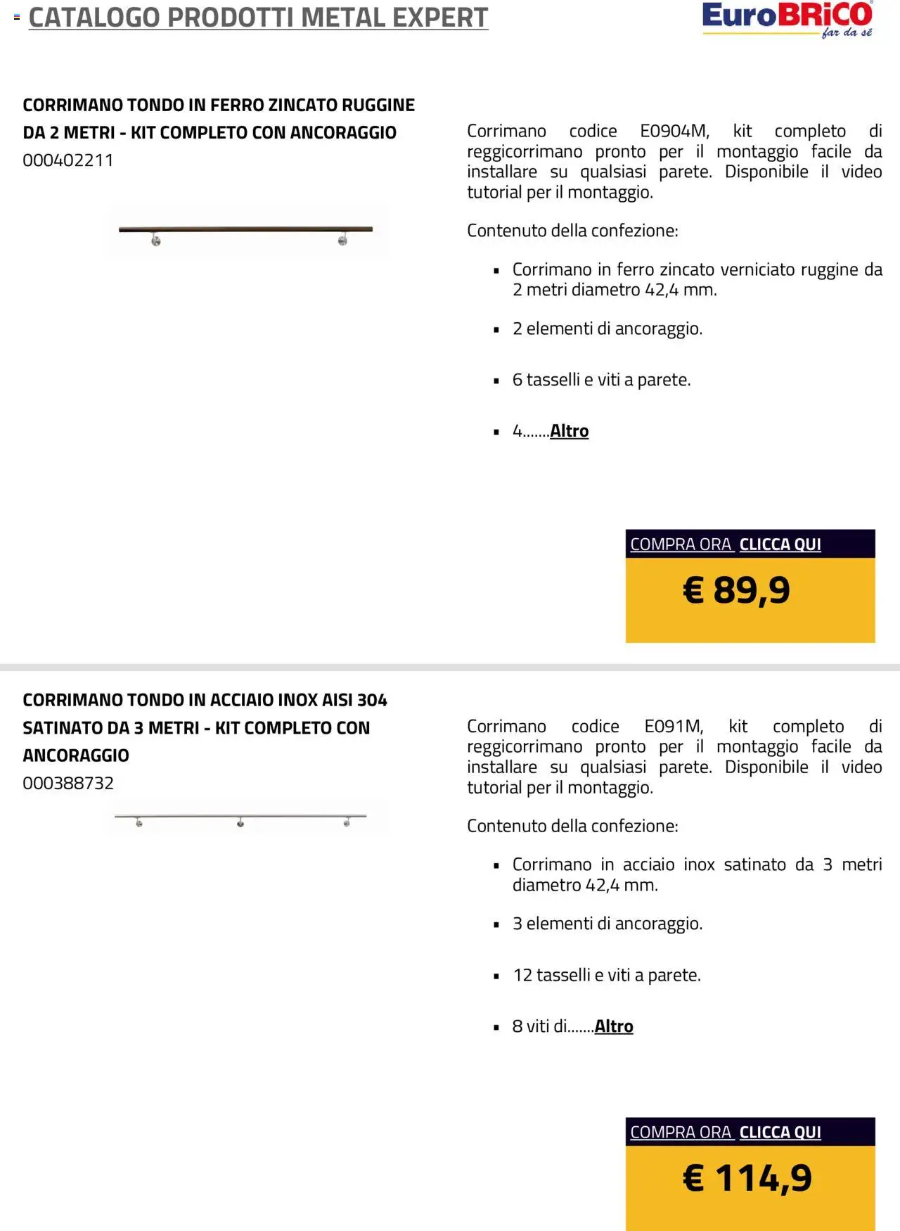 Eurobrico Prodotti Metal Expert catalogo - pagina 3 - valido dal 23/07/2025