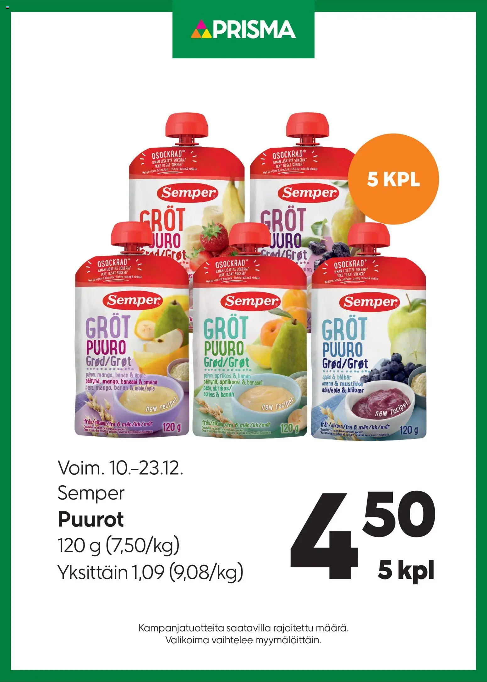 Prisma tarjoukset Semper Puurot - sivu 1- voimassa alkaen 10/12/2025