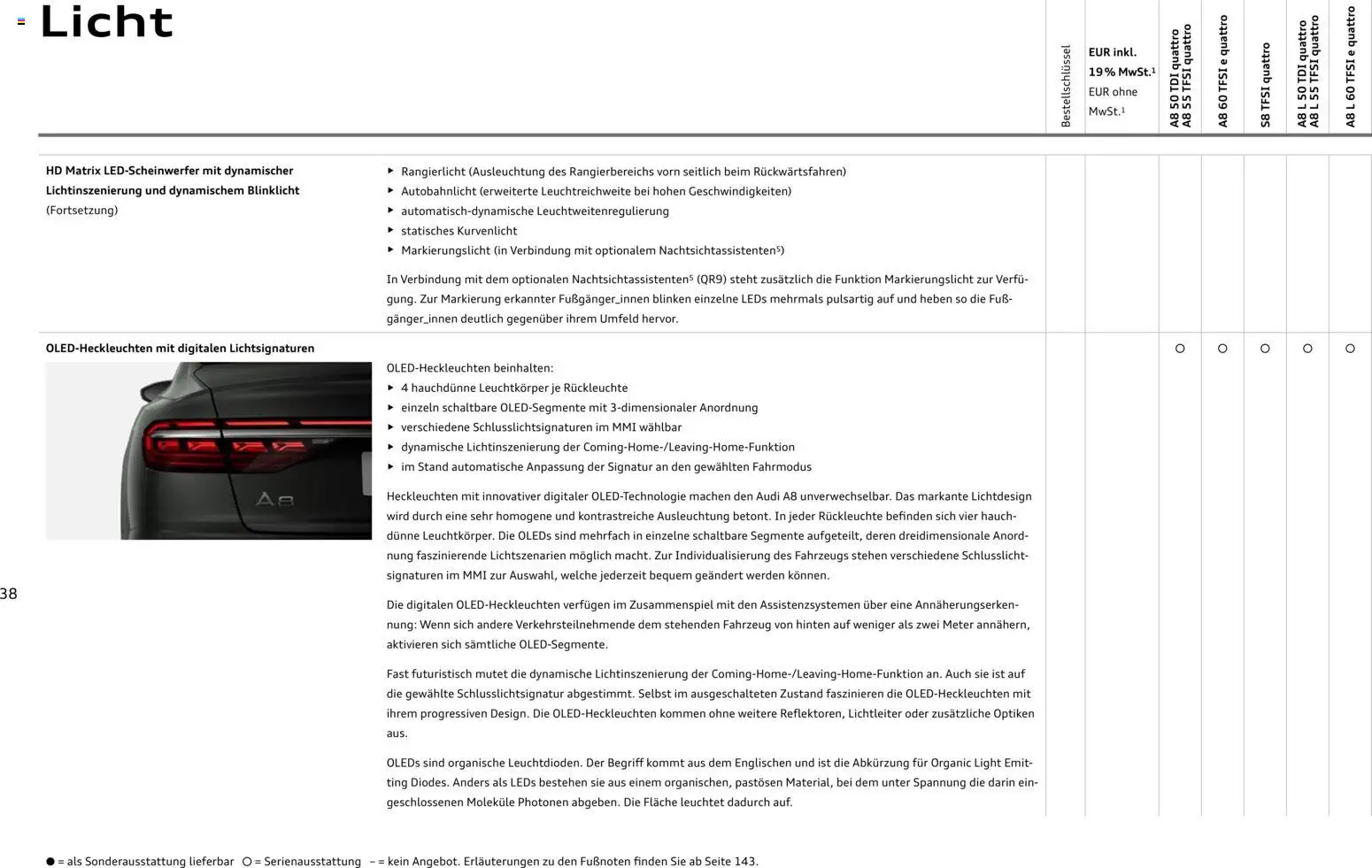 Audi A8 - Seite 38 - gültig ab 28.10.2025