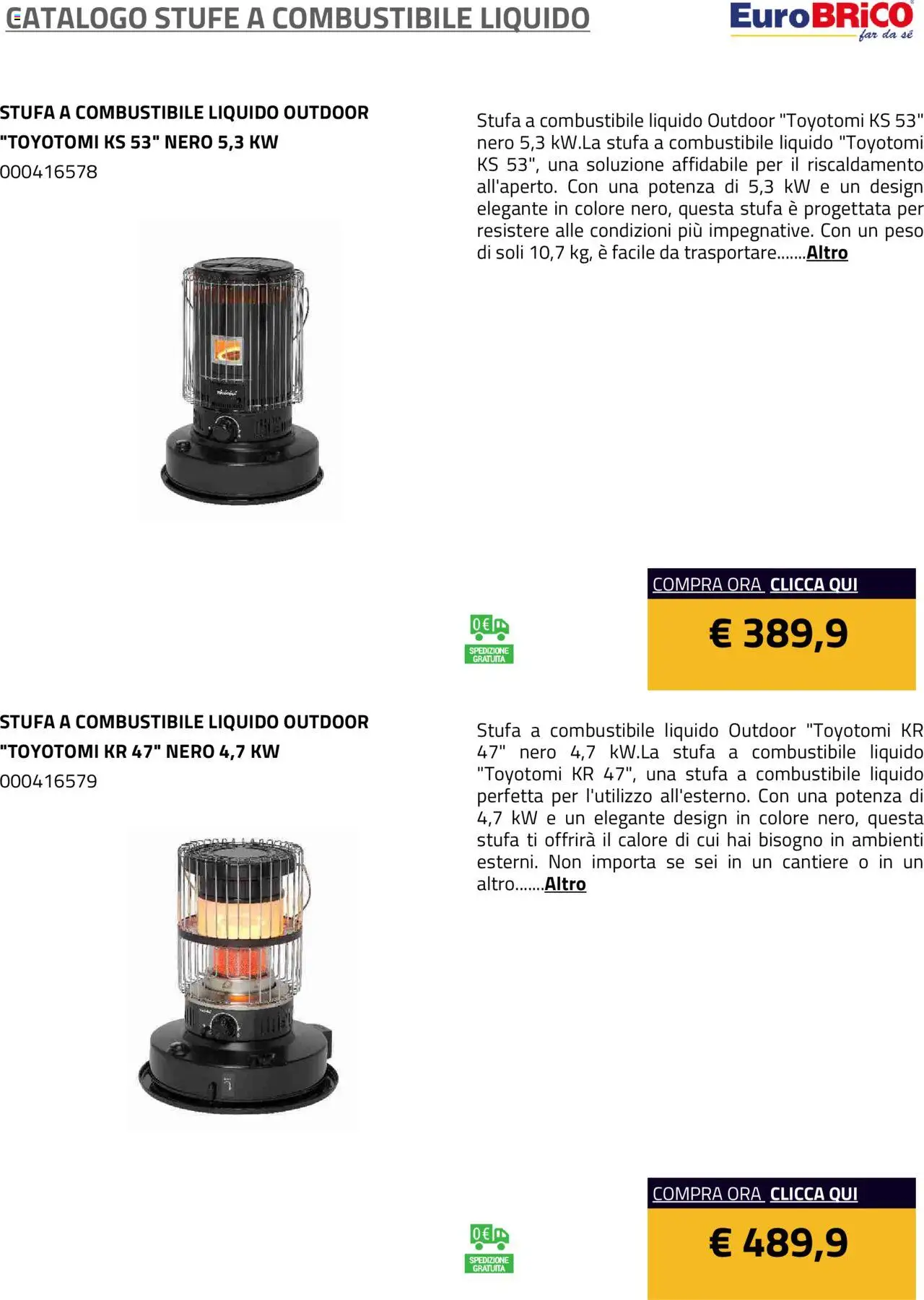 Eurobrico Stufe a Combustibile Liquido catalogo - pagina 12 - valido dal 23/07/2025