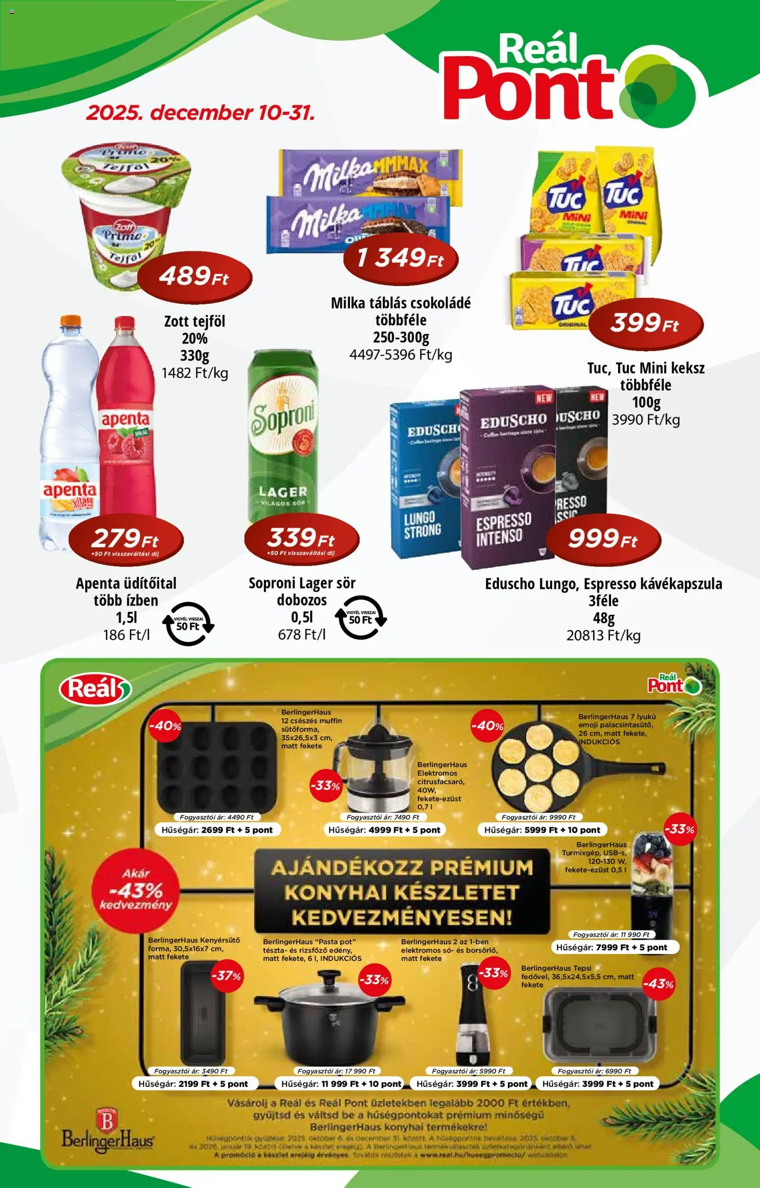 Reál - Akciós újság Pont - 1oldal - érvényes 2025.12.10.-tól