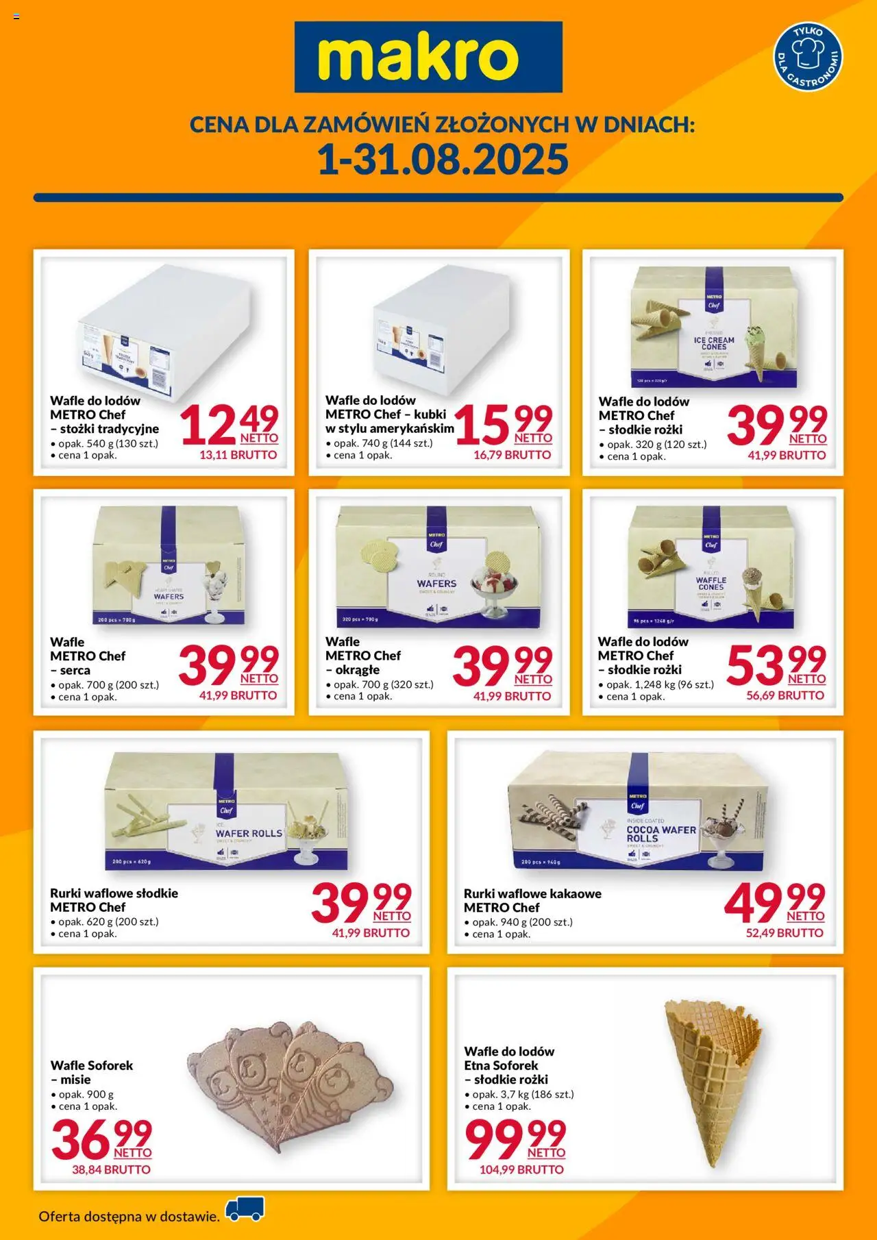 Makro Gazetka - Wafle do lodow - strona 1- ważny od 01.08.2025