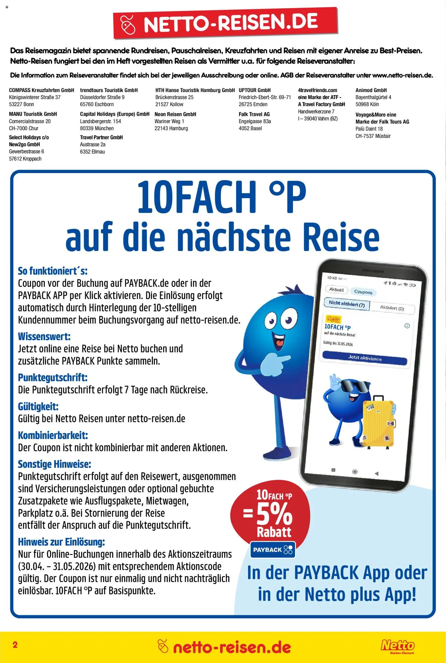 Netto Reisen Prospekt 	 - Seite 2 - gültig ab 30.04.2026