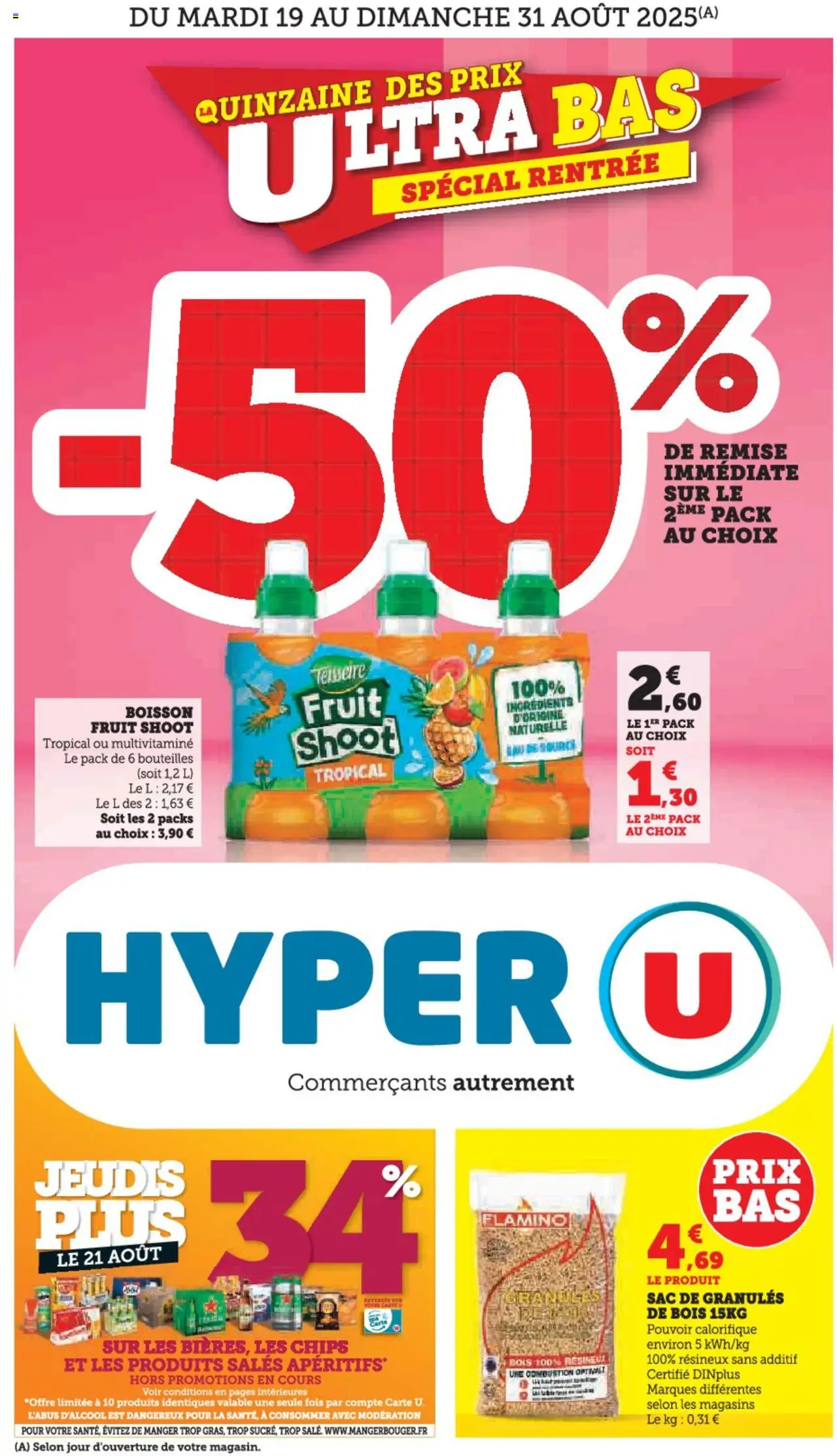 Hyper U Quinzaine des prix ultra bas Spécial rentrée - page 1 - valable à partir du 19/08/2025