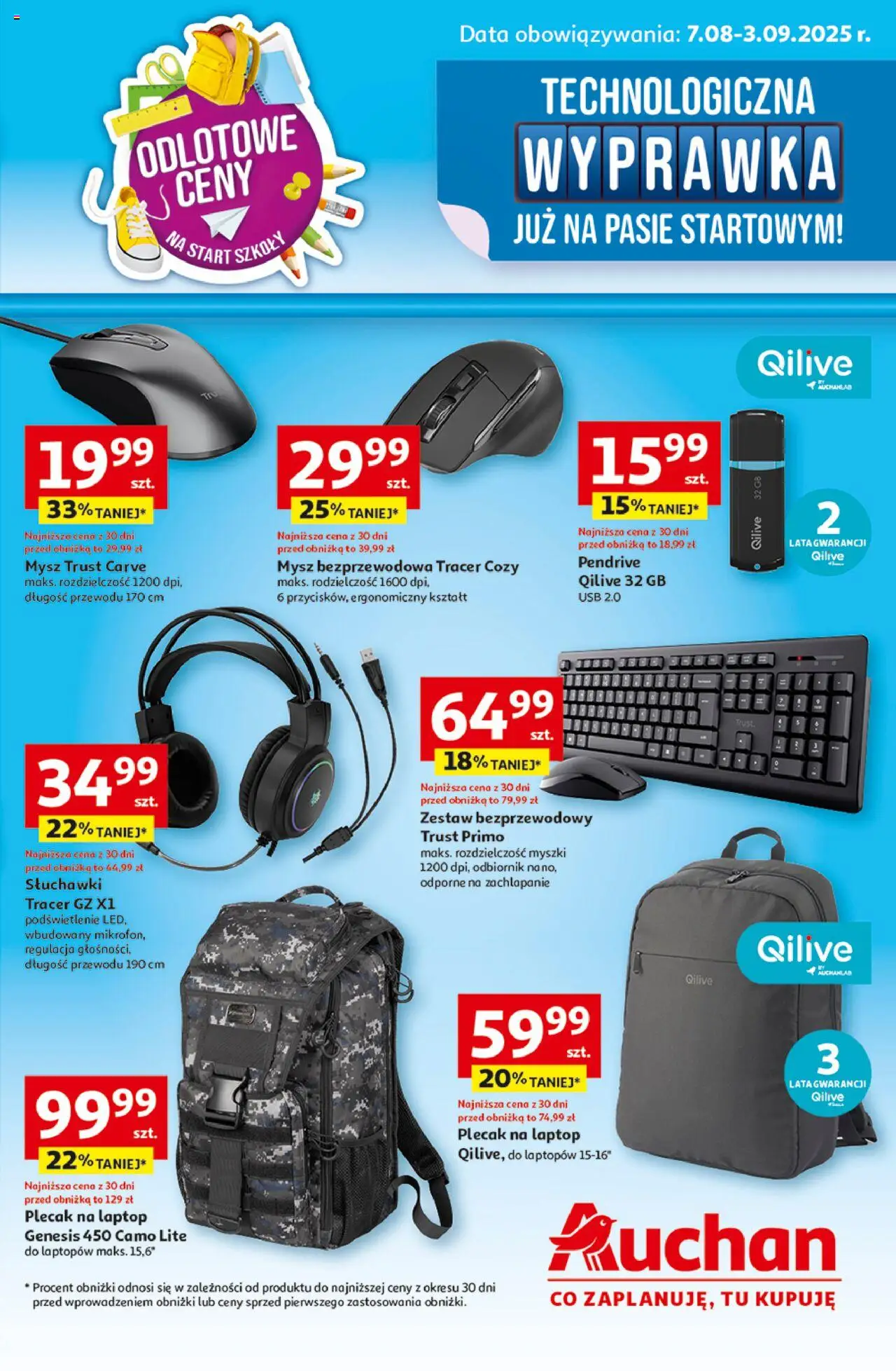Auchan Gazetka - Technologiczna Wyprawka Szkolna Hipermarket - strona 1- ważny od 07.08.2025