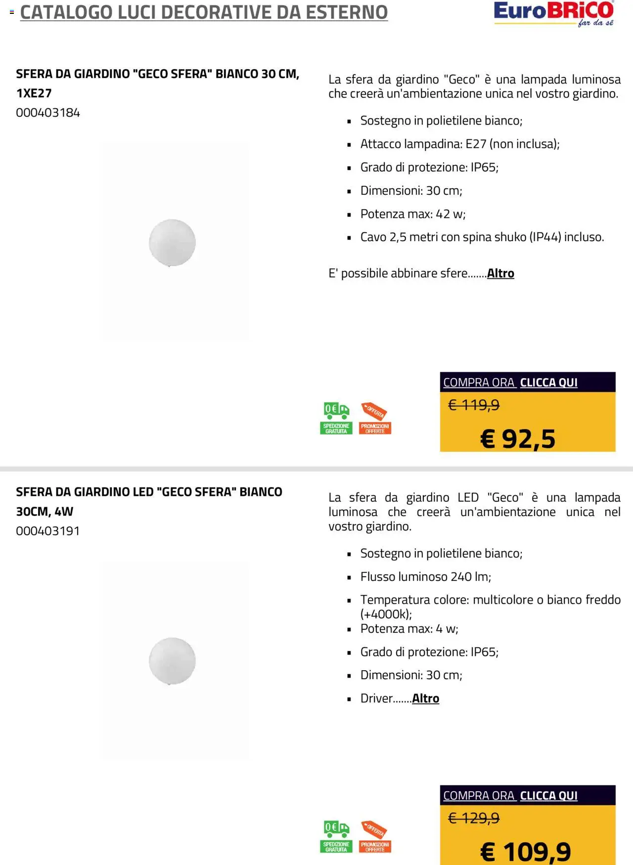 Eurobrico Luci Decorative da Esterno catalogo - pagina 3 - valido dal 23/07/2025