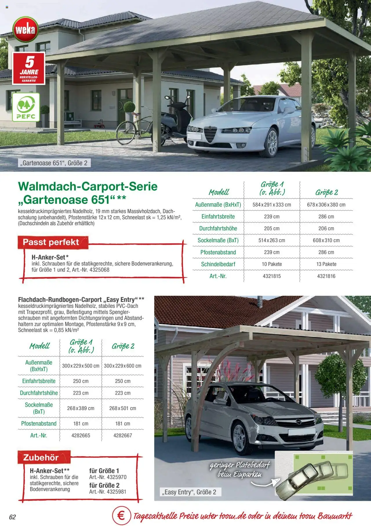 Toom Baumarkt Gartenhäuser & Carports  - Seite 62 - gültig ab 01.01.2025