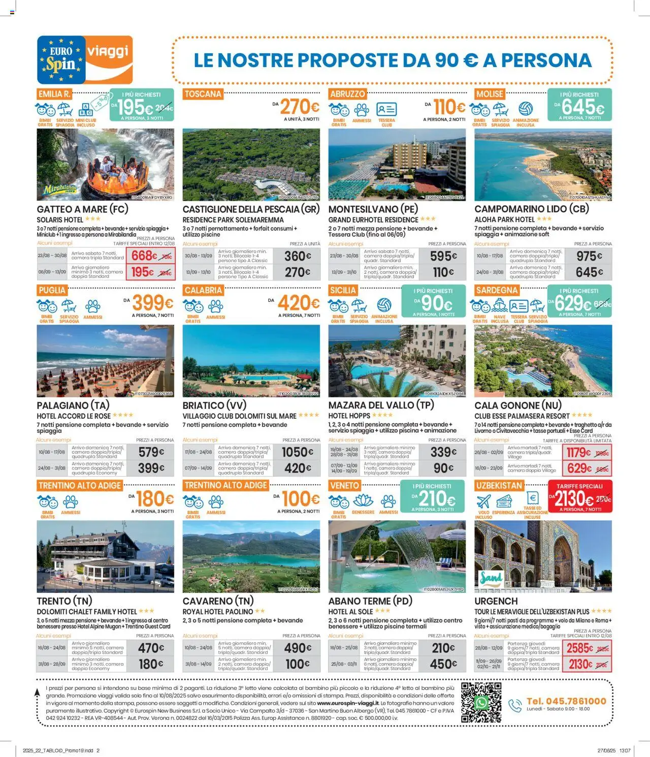 Eurospin Viaggi catalogo - pagina 1 - valido dal 28/07/2025