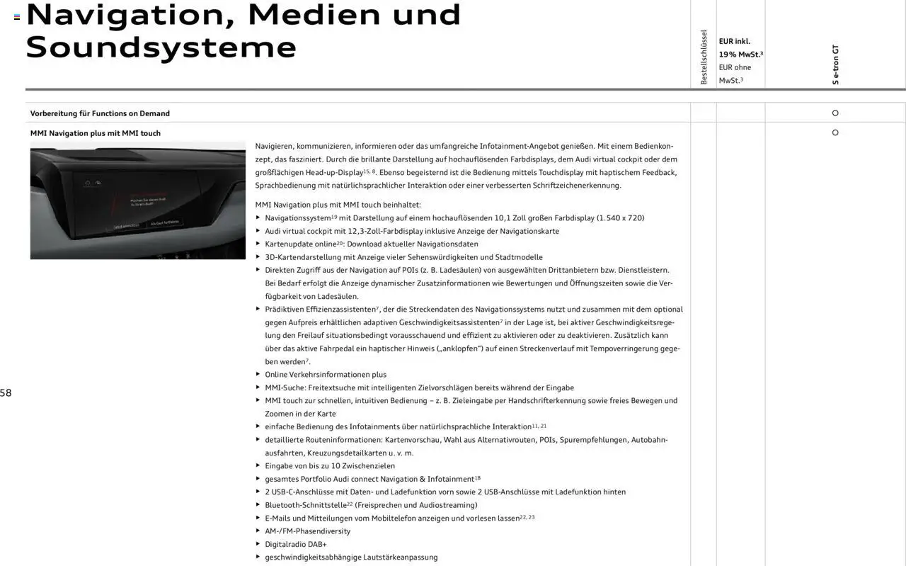 Audi S e-tron GT - Seite 58 - gültig ab 29.01.2025