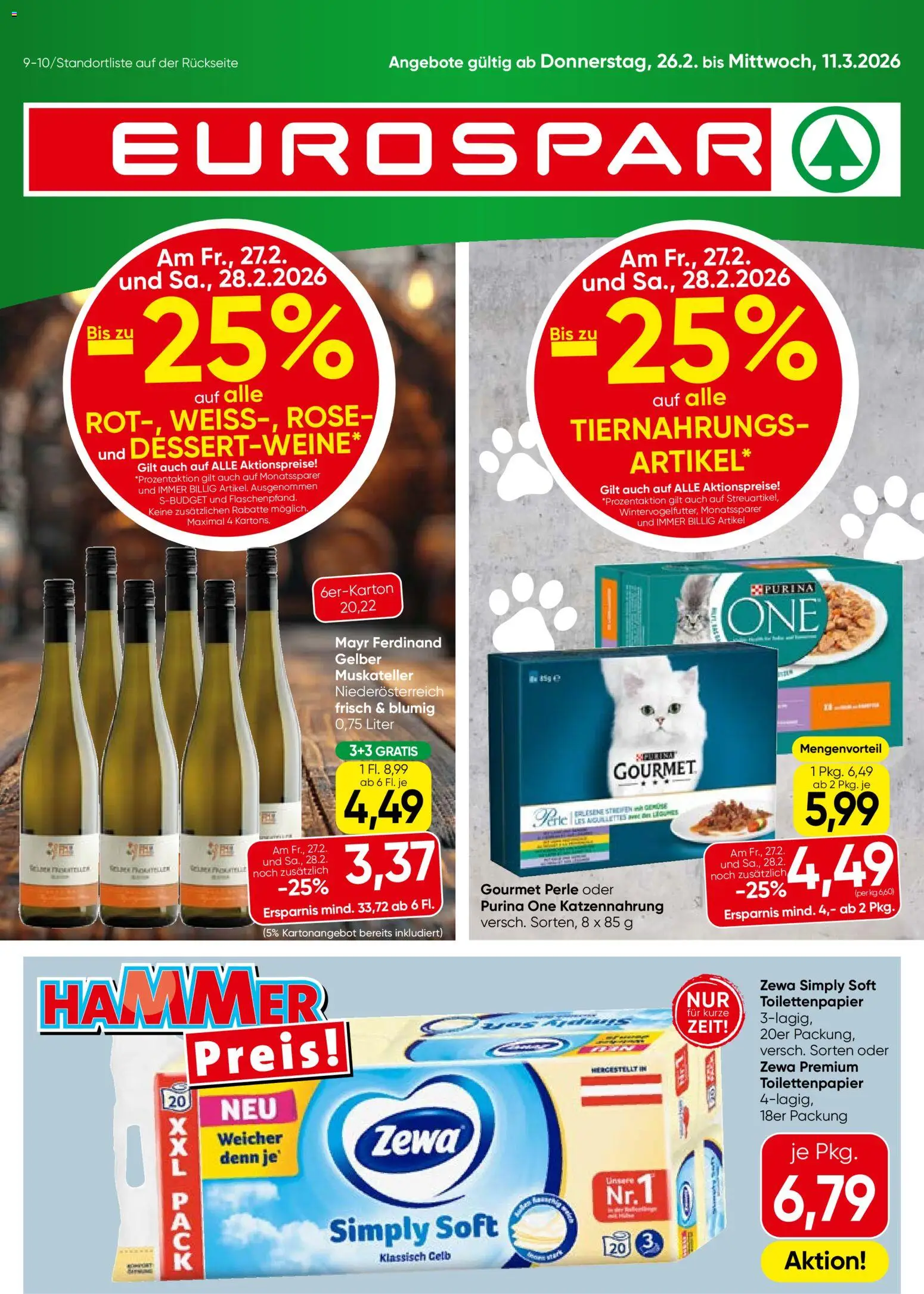 Eurospar Flugblatt - Seite 1- gültig ab 26.02.2026