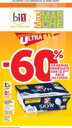 Aperçu bi1 catalogue supermarché ultra bas -60% valable à partir du 03/03/2026