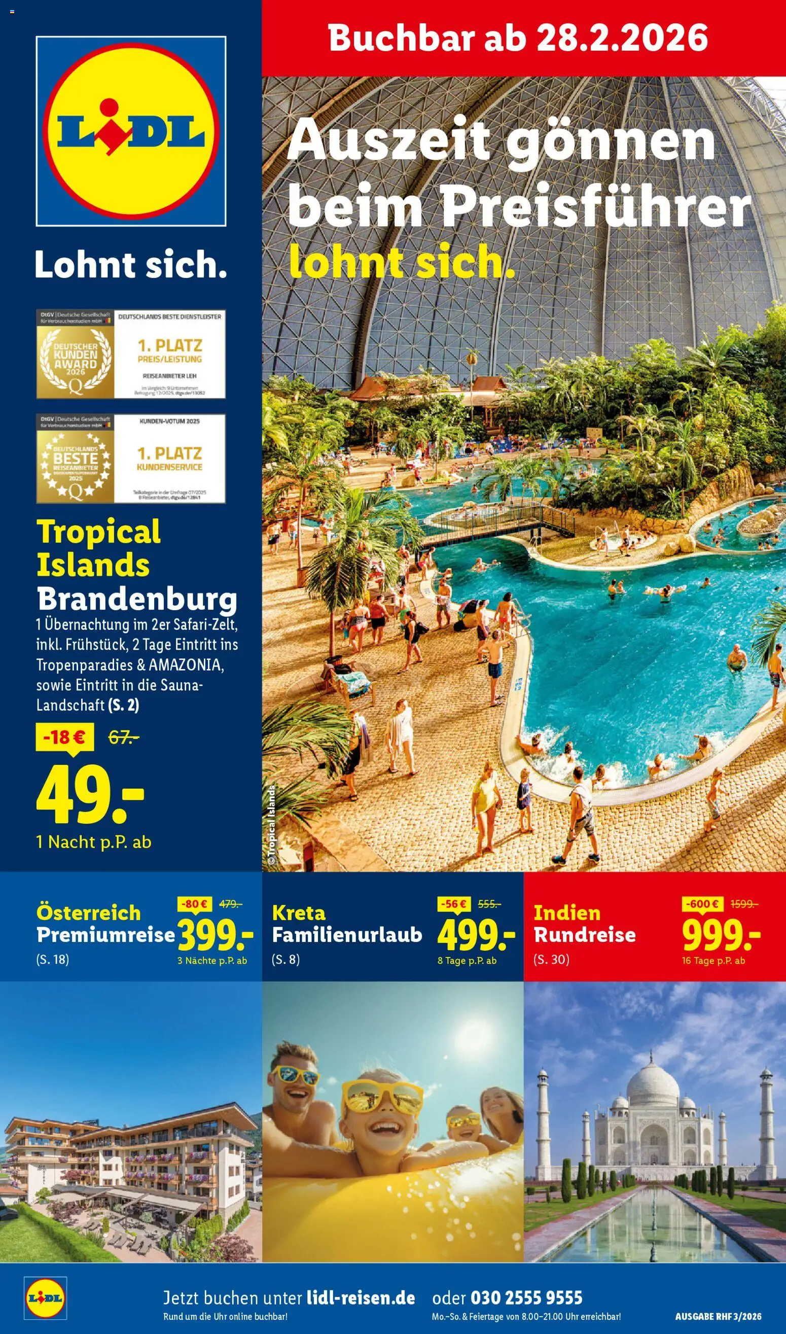 Lidl Reisen Prospekt 	 - Seite 1 - gültig ab 28.02.2026