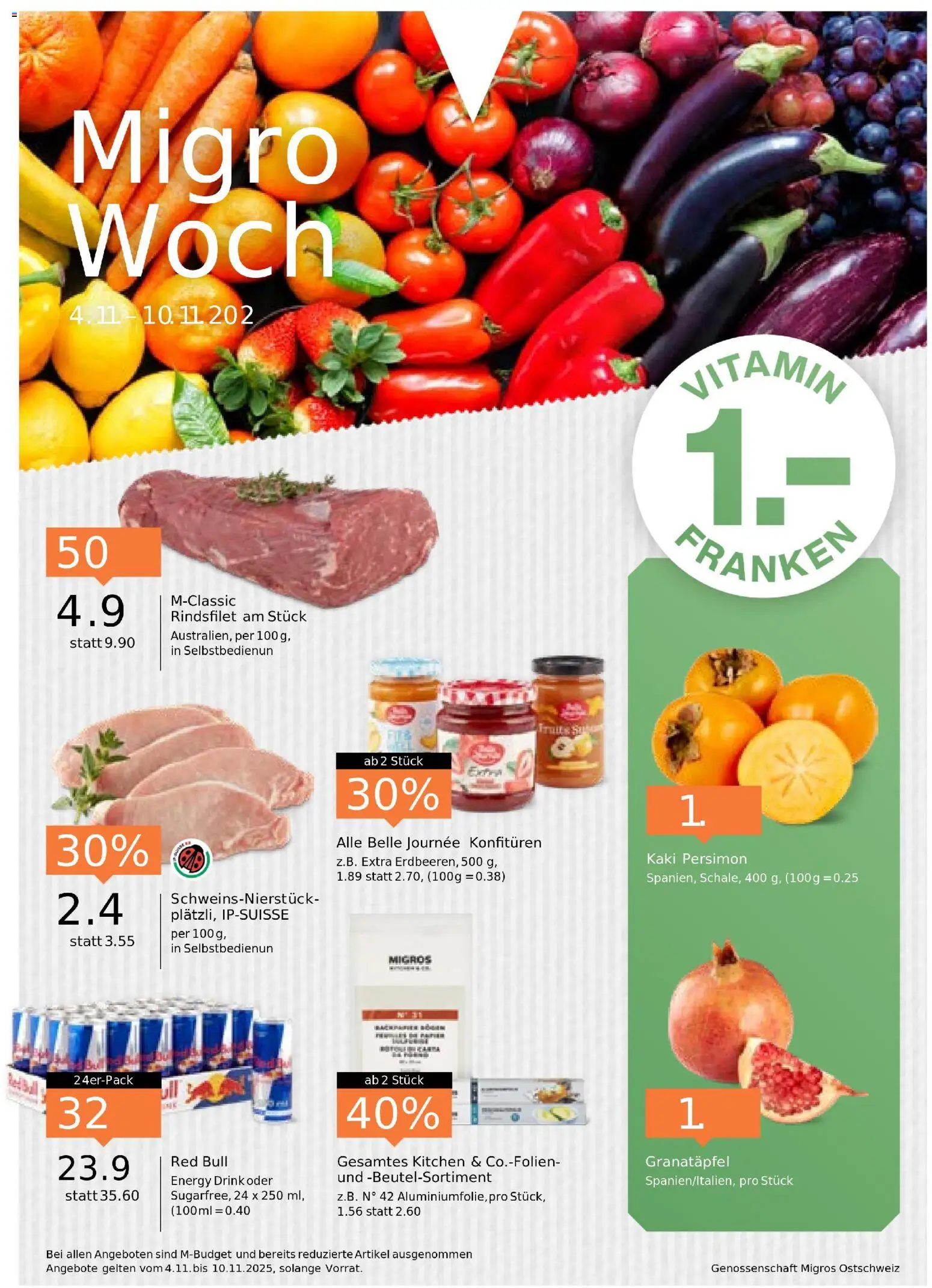 Migros Aktionen - Seite 1- gültig ab 04.11.2025