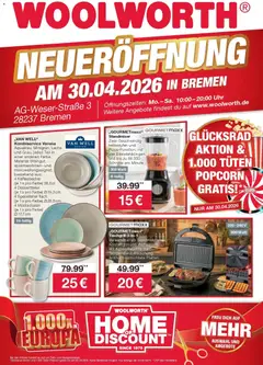 Vorschau Woolworth Prospekt Neueröffnung Bremen gültig ab 29.04.2026
