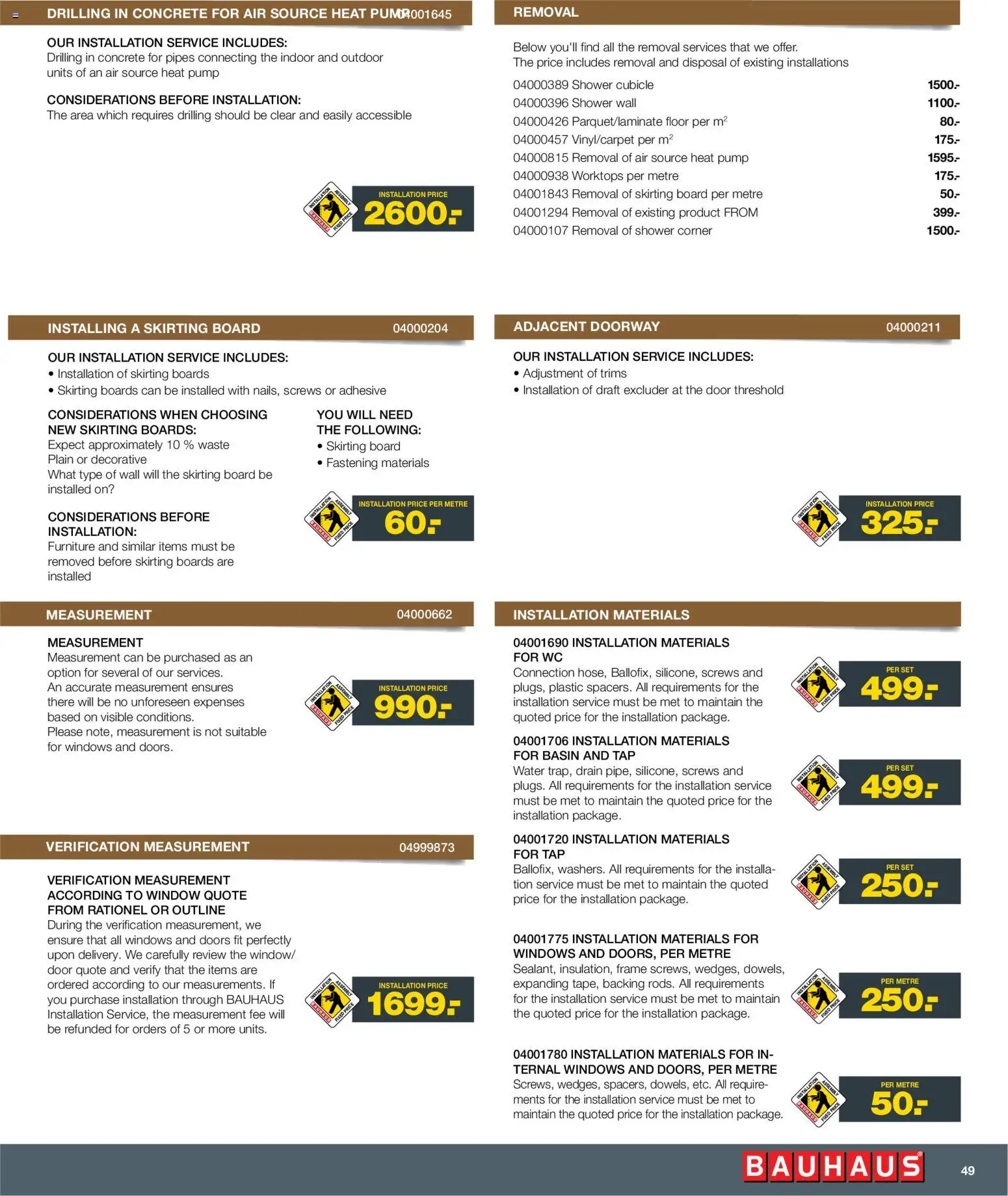 Bauhaus - Installation Service - ENGLISH - page 49- valid from 01/01/2026
