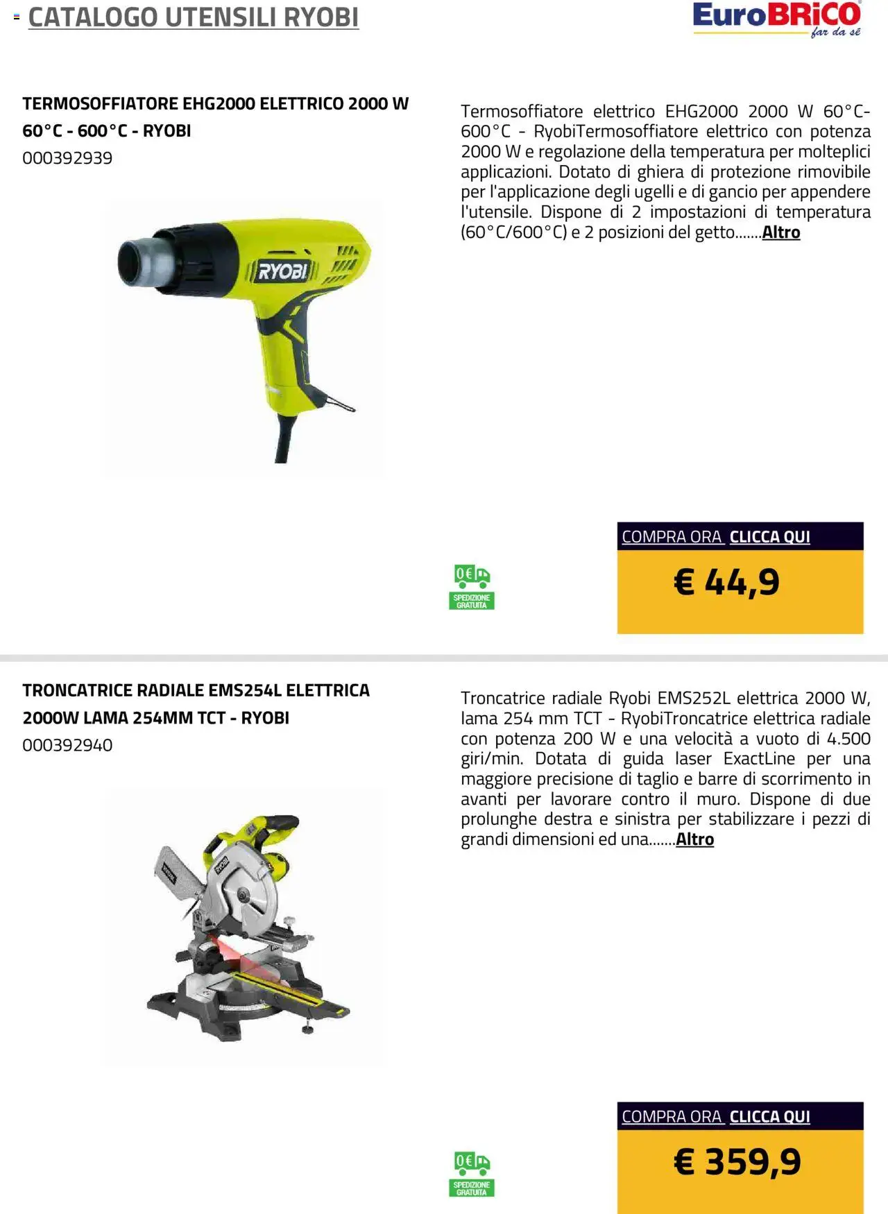 Eurobrico Utensili Ryobi catalogo - pagina 21 - valido dal 23/07/2025