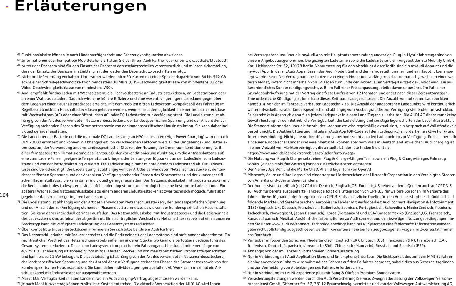 Audi Prospekt 	 - Seite 164 - gültig ab 28.10.2025