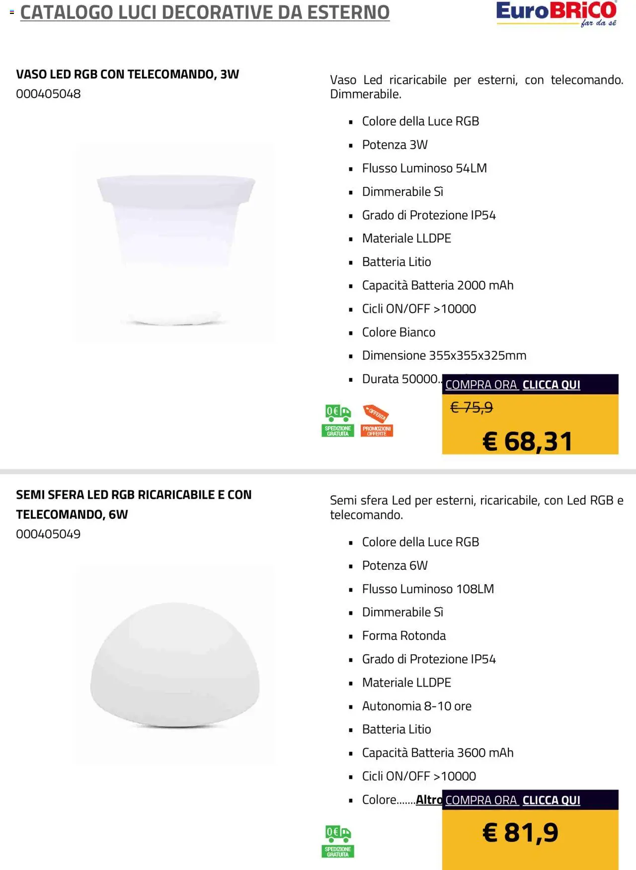 Eurobrico Luci Decorative da Esterno catalogo - pagina 18 - valido dal 23/07/2025