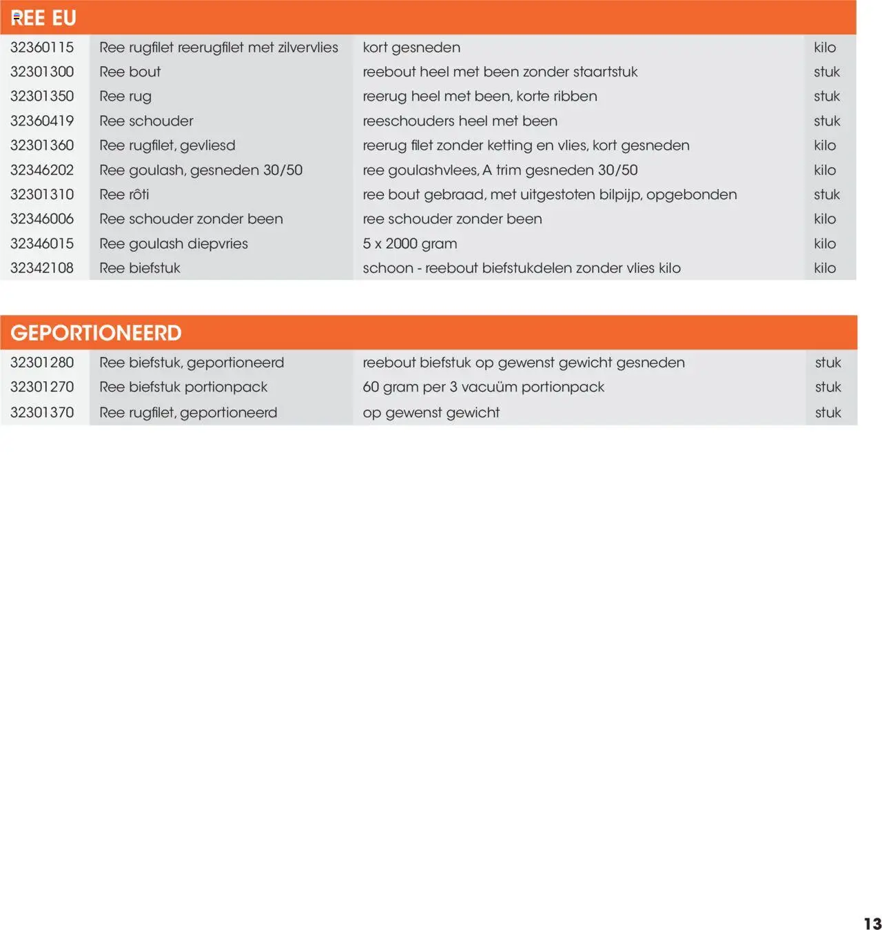 Hanos - Wildbrochure 2025/2026 - page 13- valid from 05-10-2025