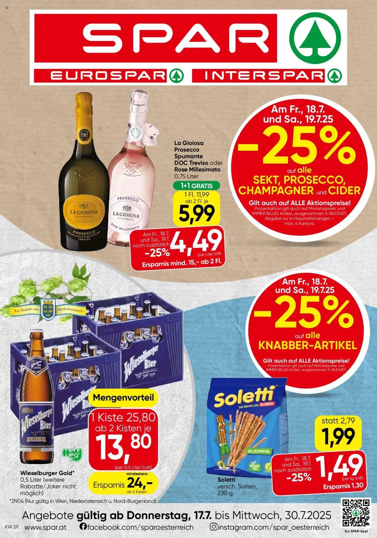 Spar Flugblatt - Wien - Seite 1- gültig ab 17.07.2025