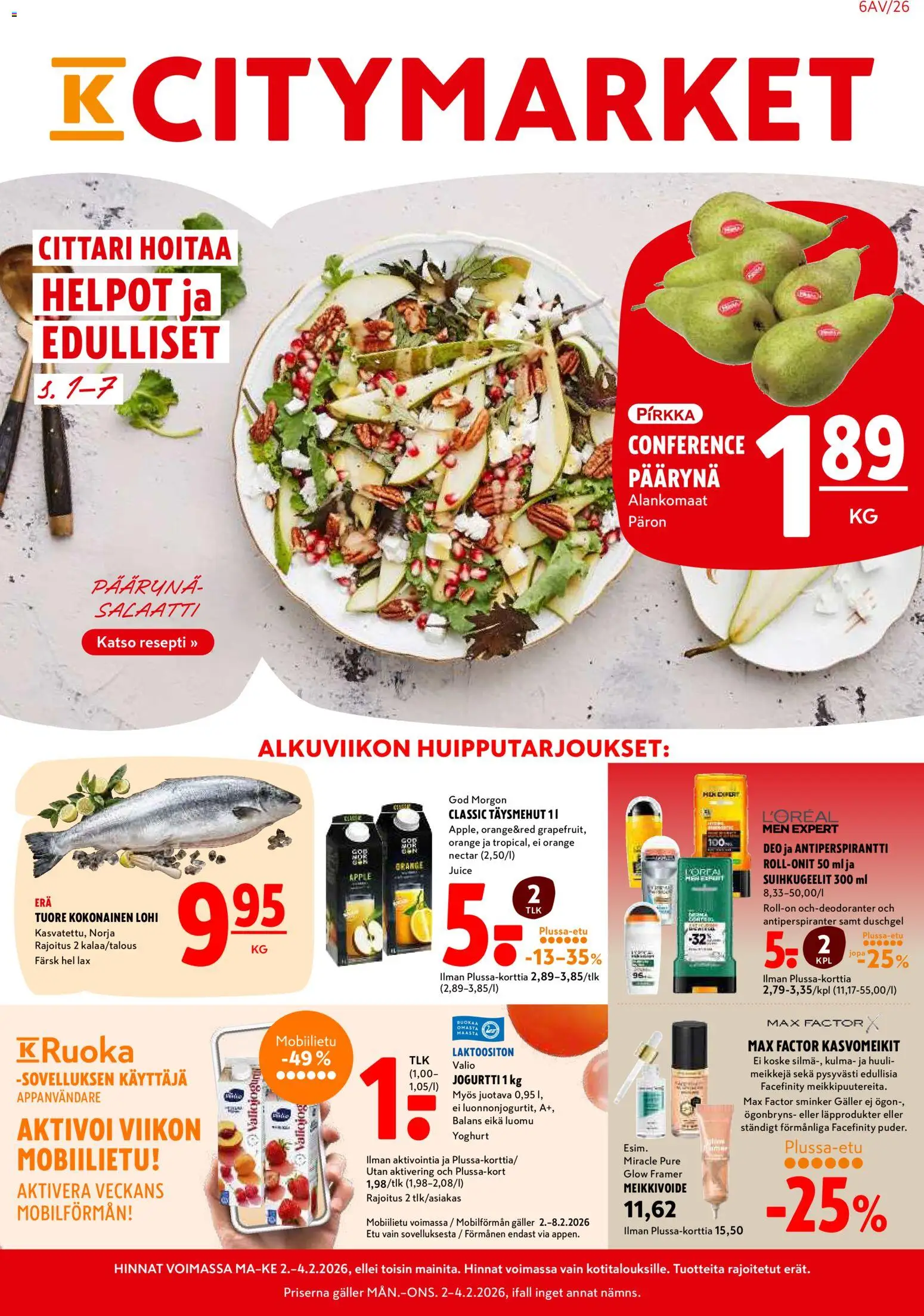 K-Citymarket tarjoukset - sivu 1- voimassa alkaen 02/02/2026