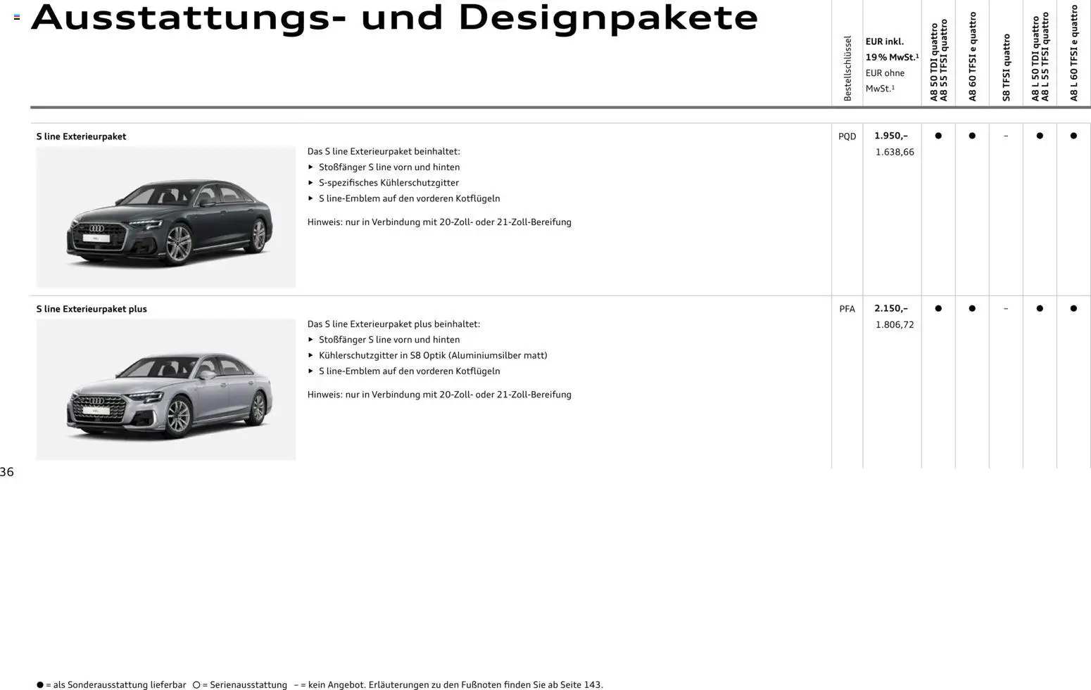 Audi A8 - Seite 36 - gültig ab 28.10.2025