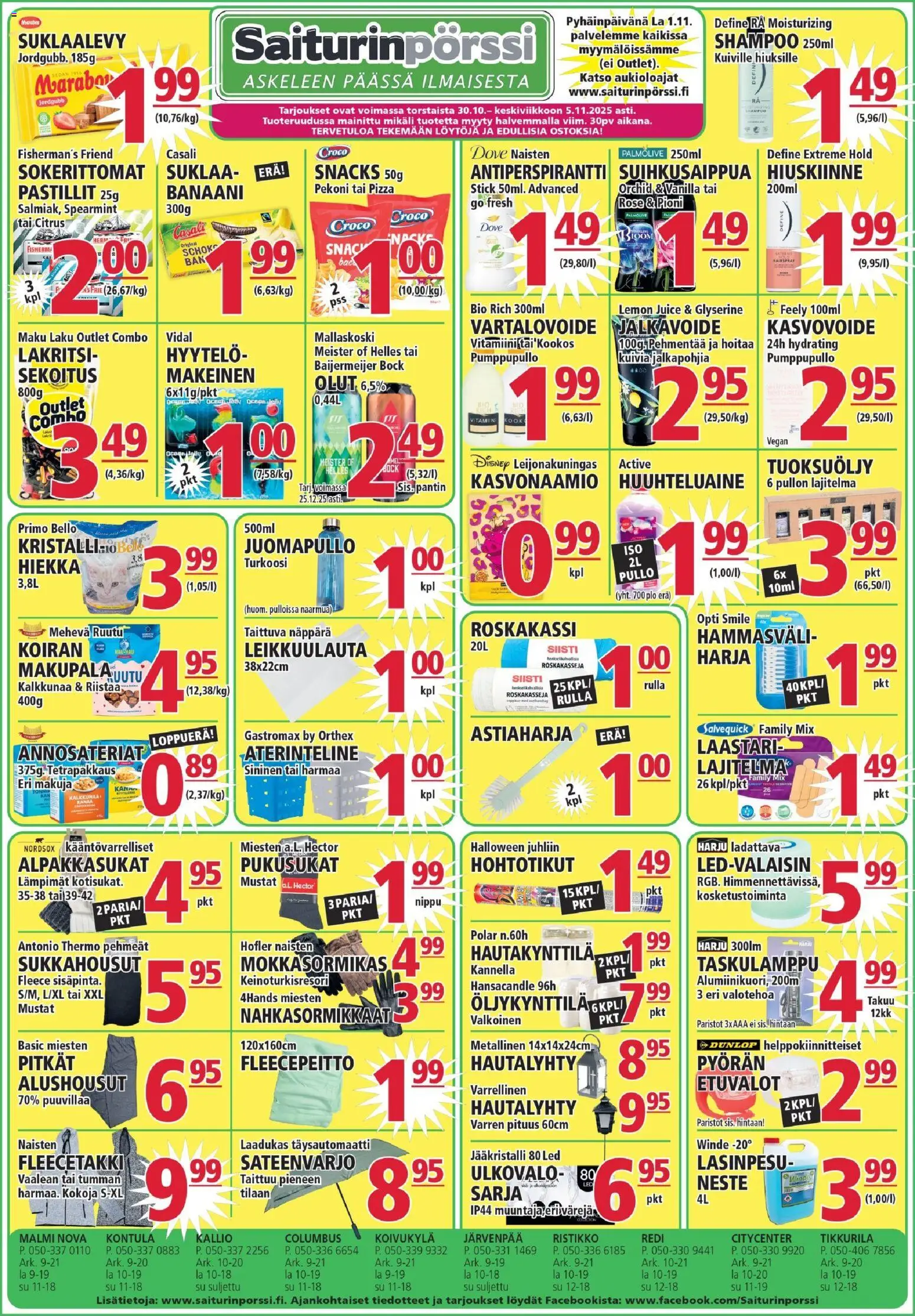 Saiturinpörssi tarjoukset - sivu 1- voimassa alkaen 30/10/2025