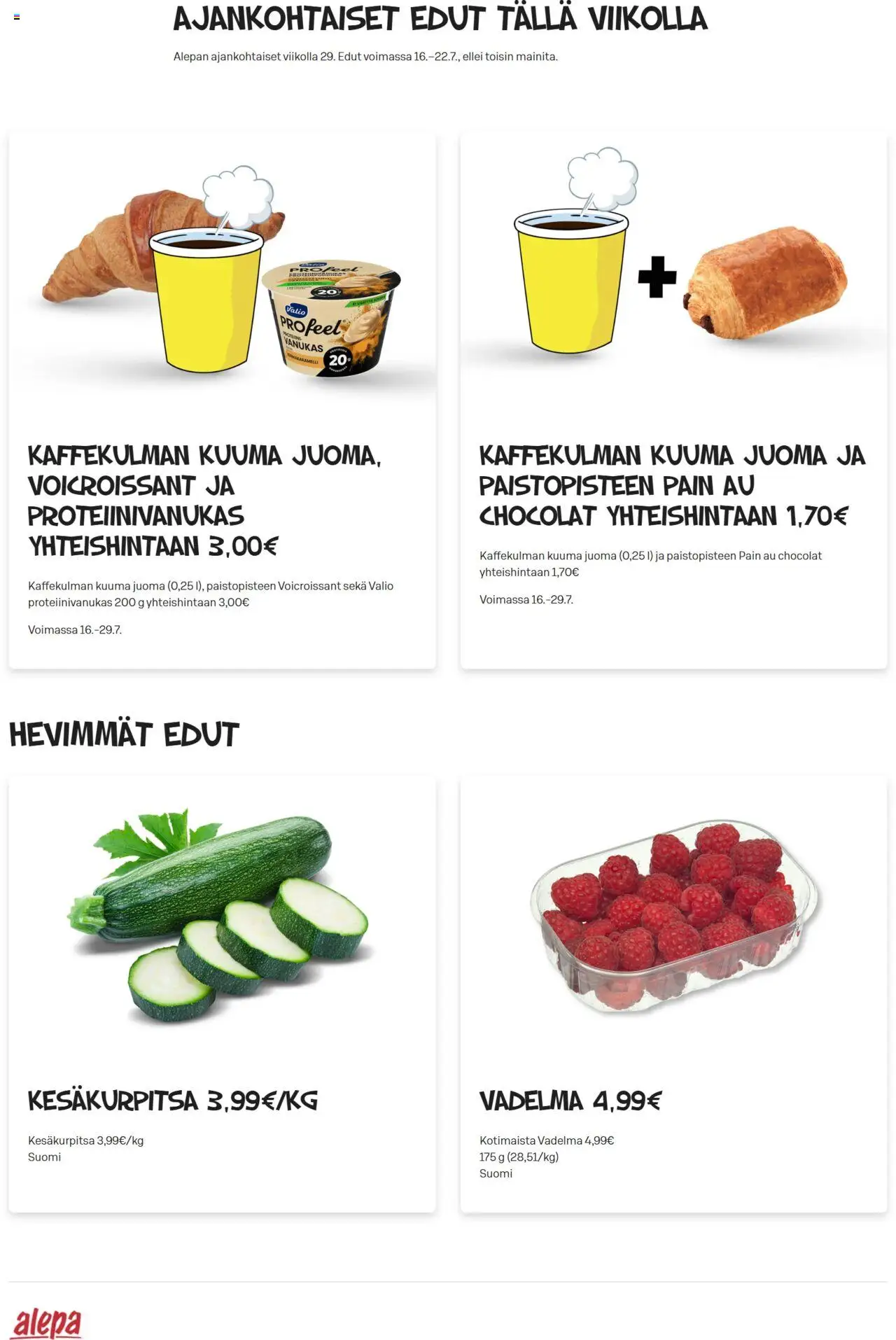 Alepa tarjoukset - sivu 1- voimassa alkaen 16/07/2025