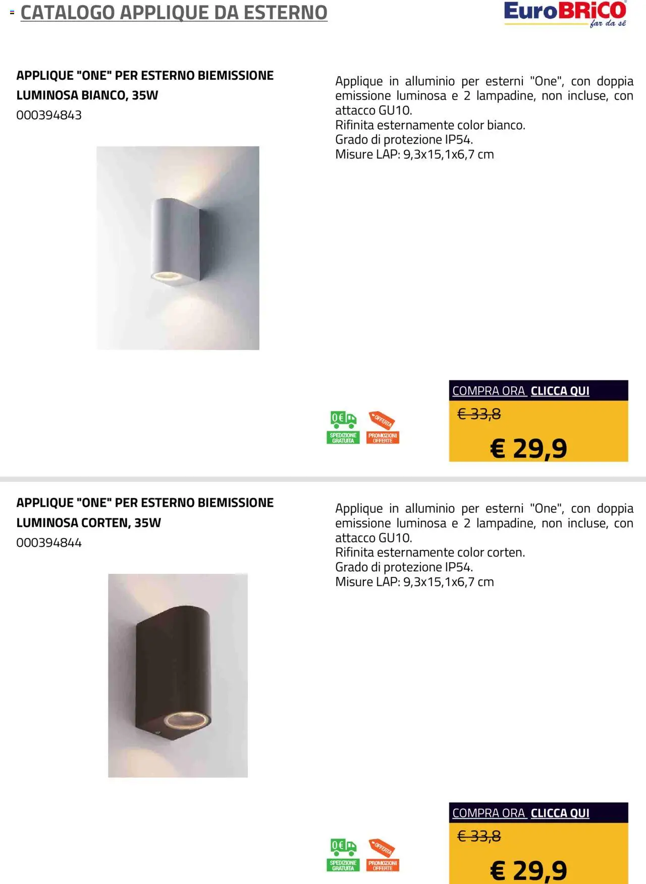 Eurobrico Applique da Esterno catalogo - pagina 22 - valido dal 23/07/2025