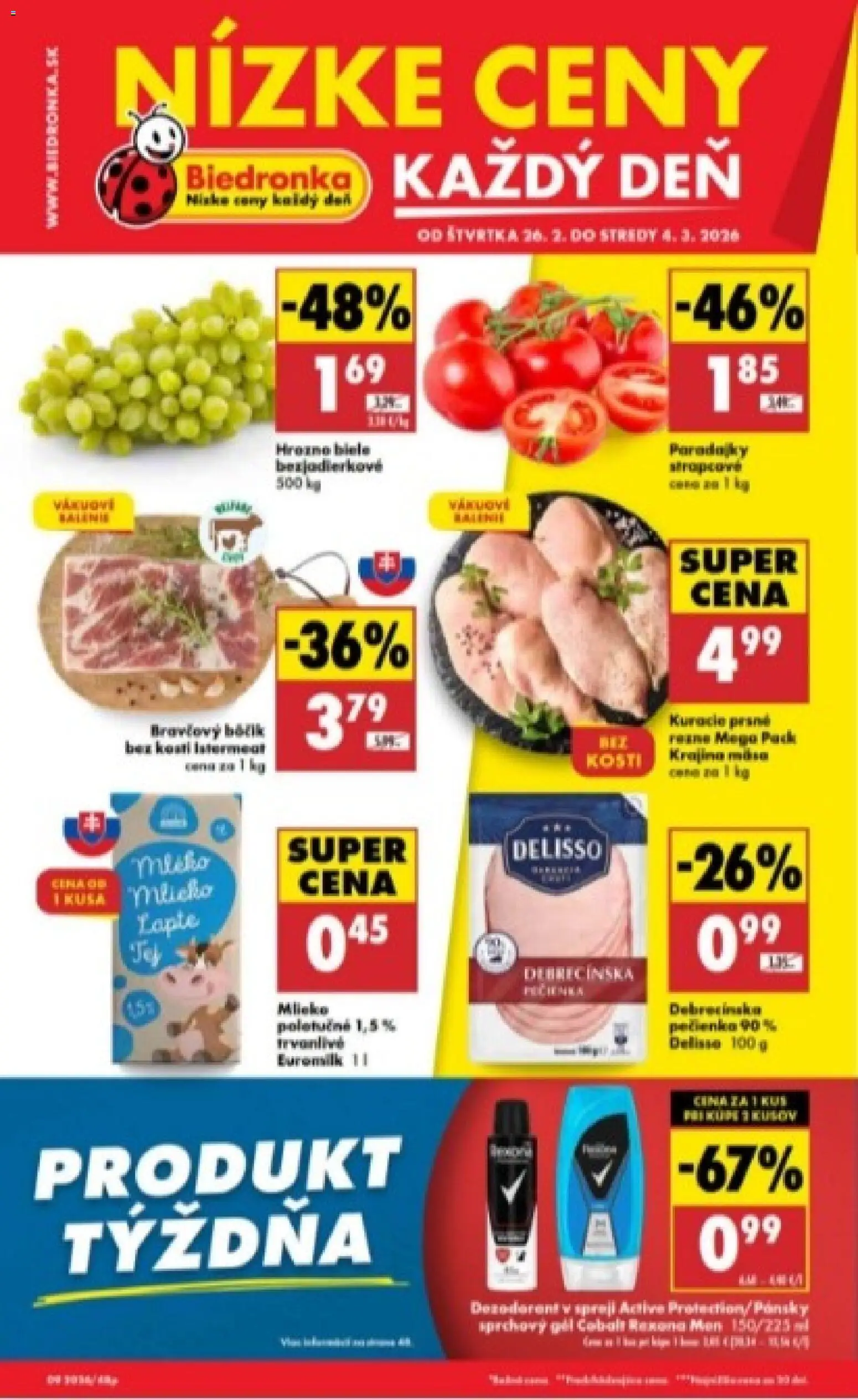 Biedronka leták - strana 1- platný od 26.02.2026