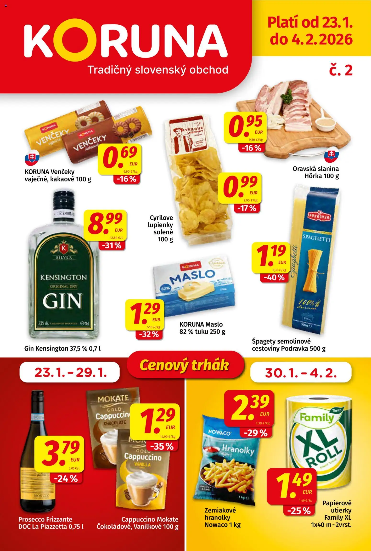 Koruna leták - strana 1- platný od 23.01.2026