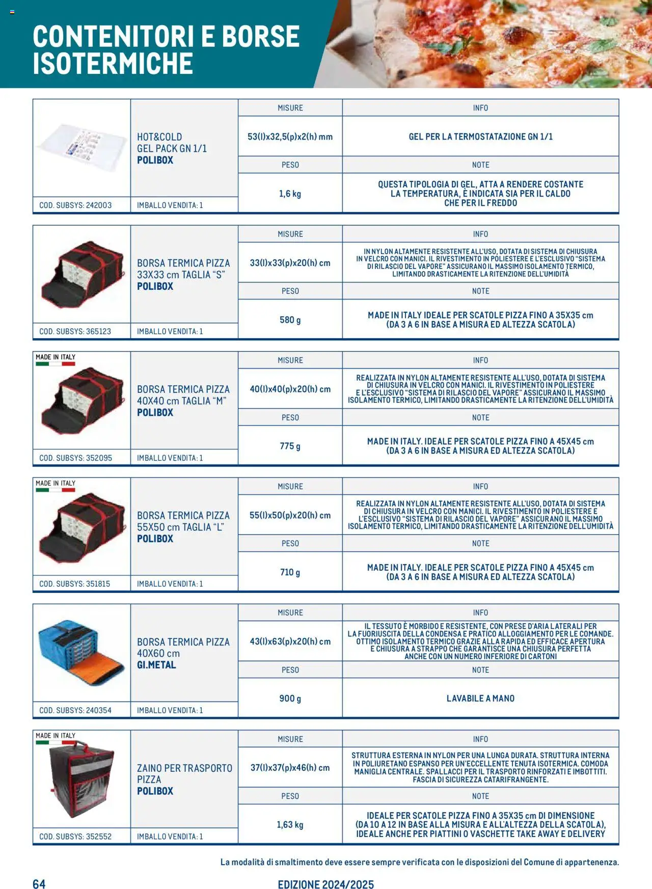 Catalogo Take Away e Monouso 2024 Metro	 - pagina 64 - valido dal 22/07/2024