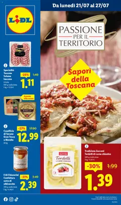 Anteprima Lidl Toscana catalogo valida dal 21/07/2025
