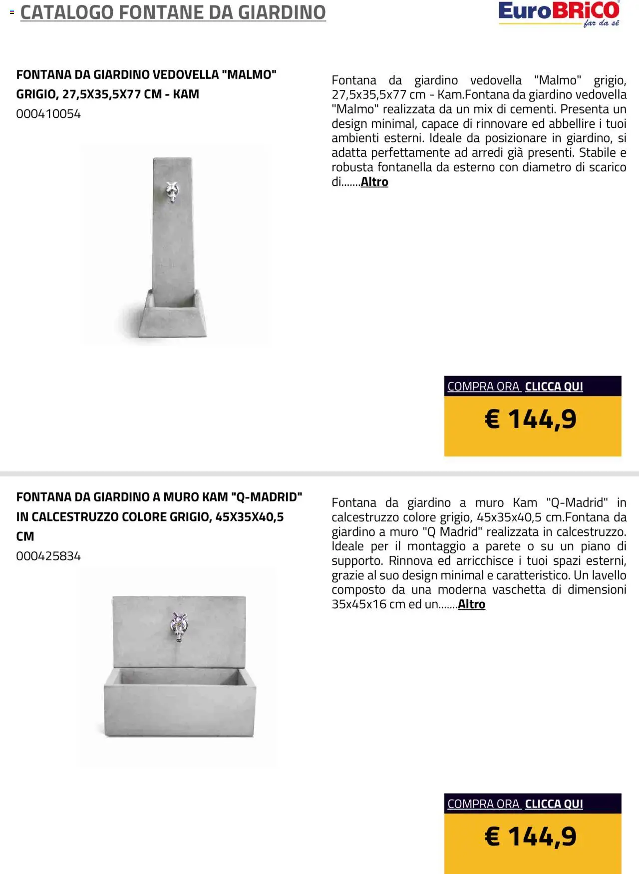 Eurobrico Fontane da Giardino catalogo - pagina 12 - valido dal 23/07/2025