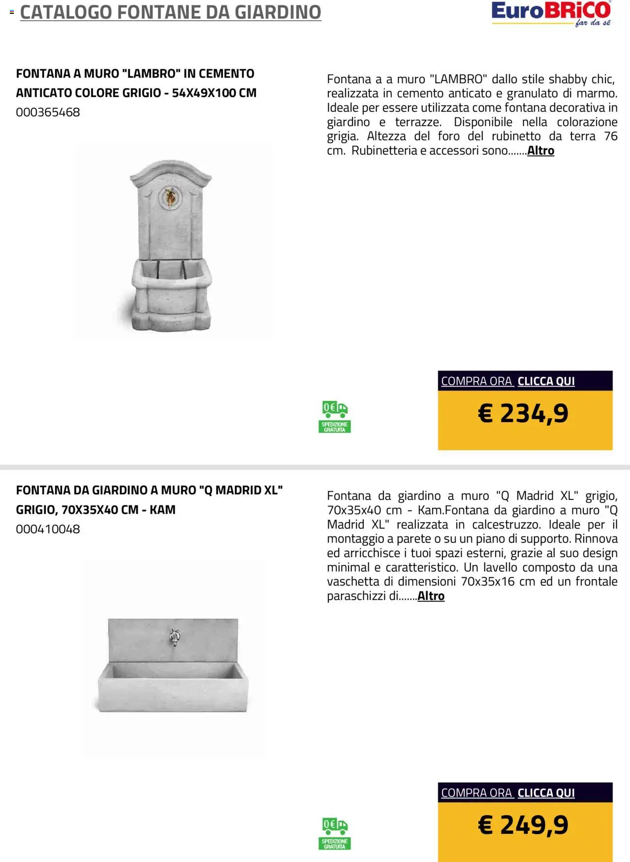 Eurobrico Fontane da Giardino catalogo - pagina 22 - valido dal 23/07/2025