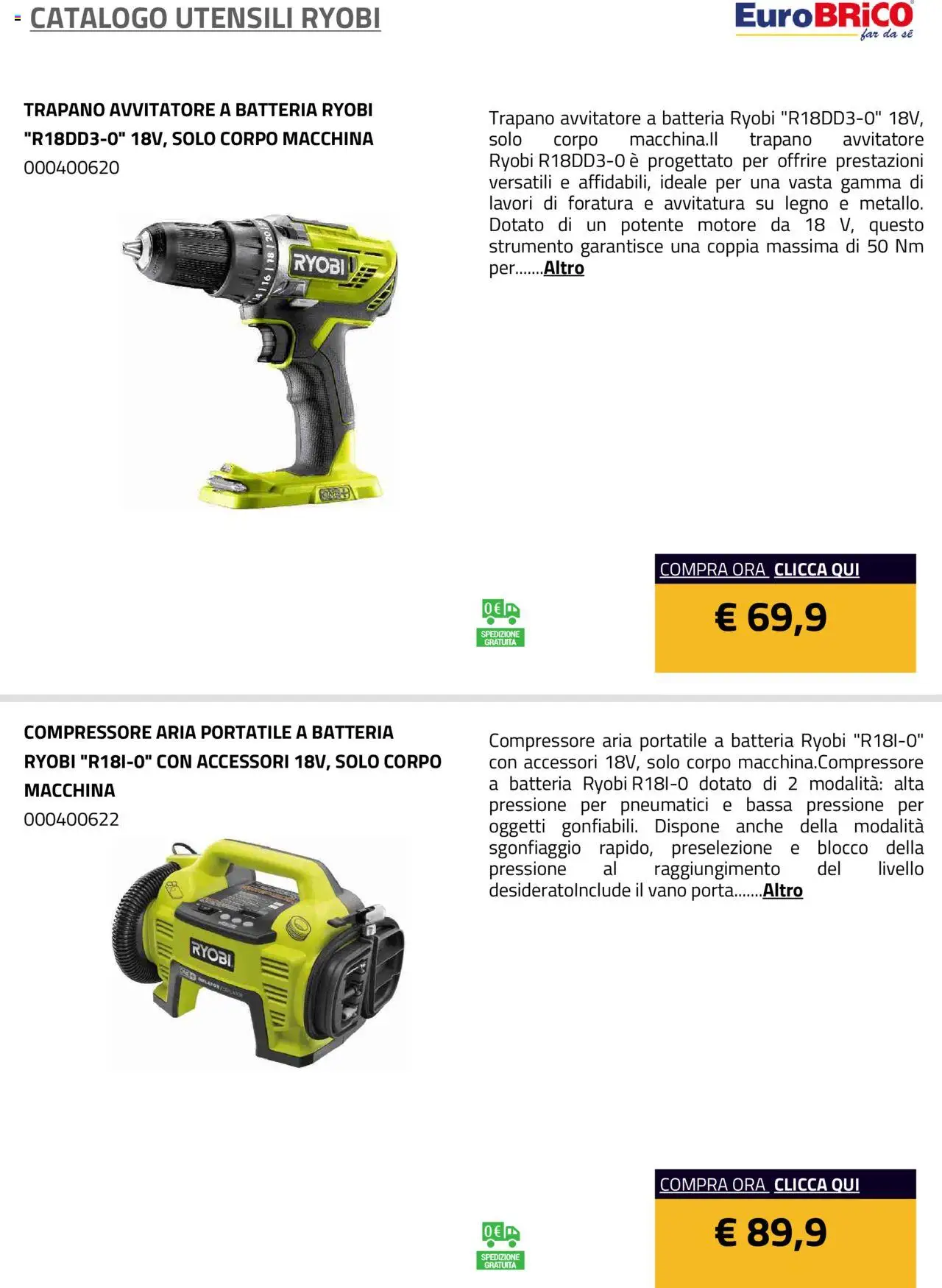 Eurobrico Utensili Ryobi catalogo - pagina 30 - valido dal 23/07/2025
