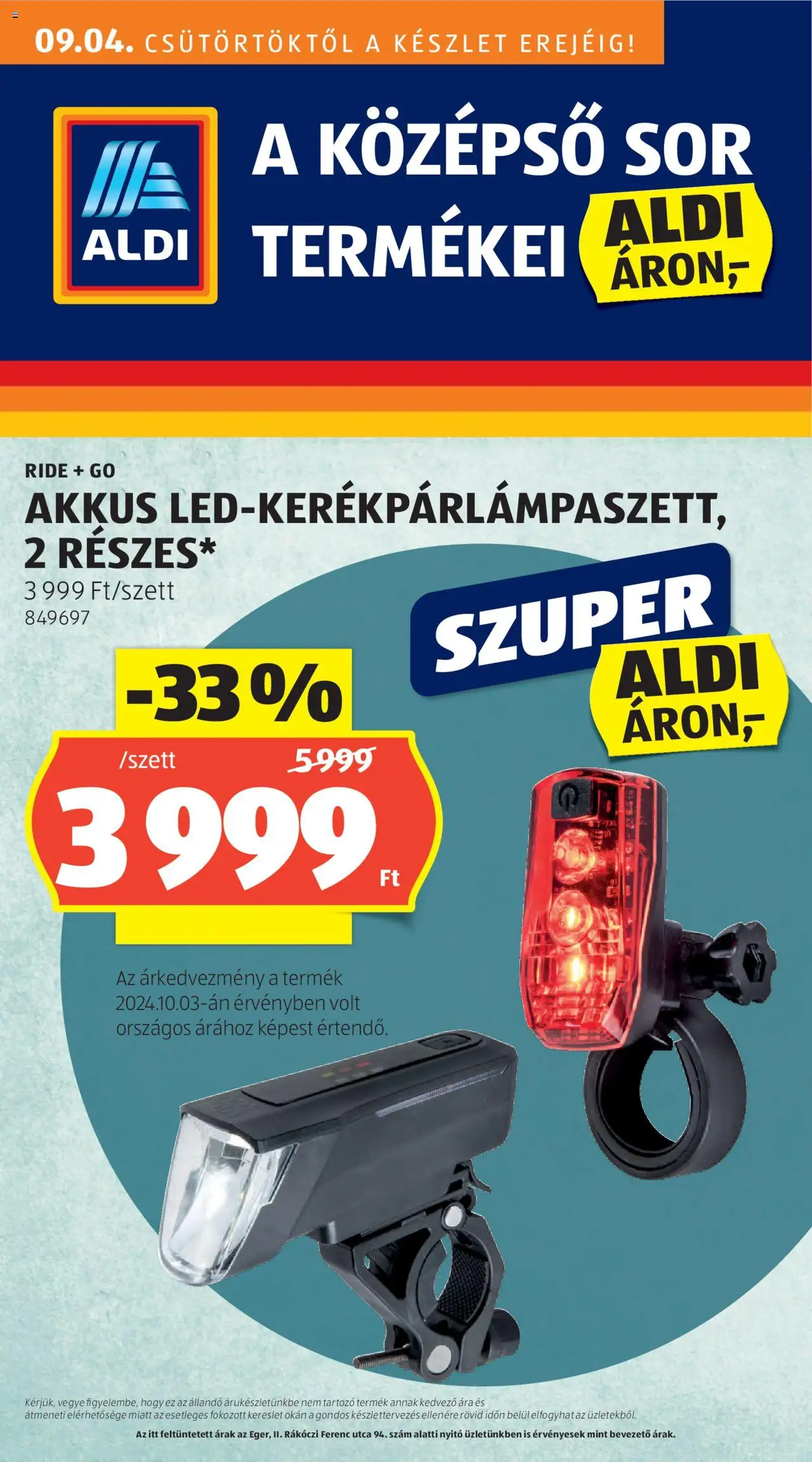 Aldi - Középső sor termékei - 1oldal - érvényes 2025.09.04.-tól