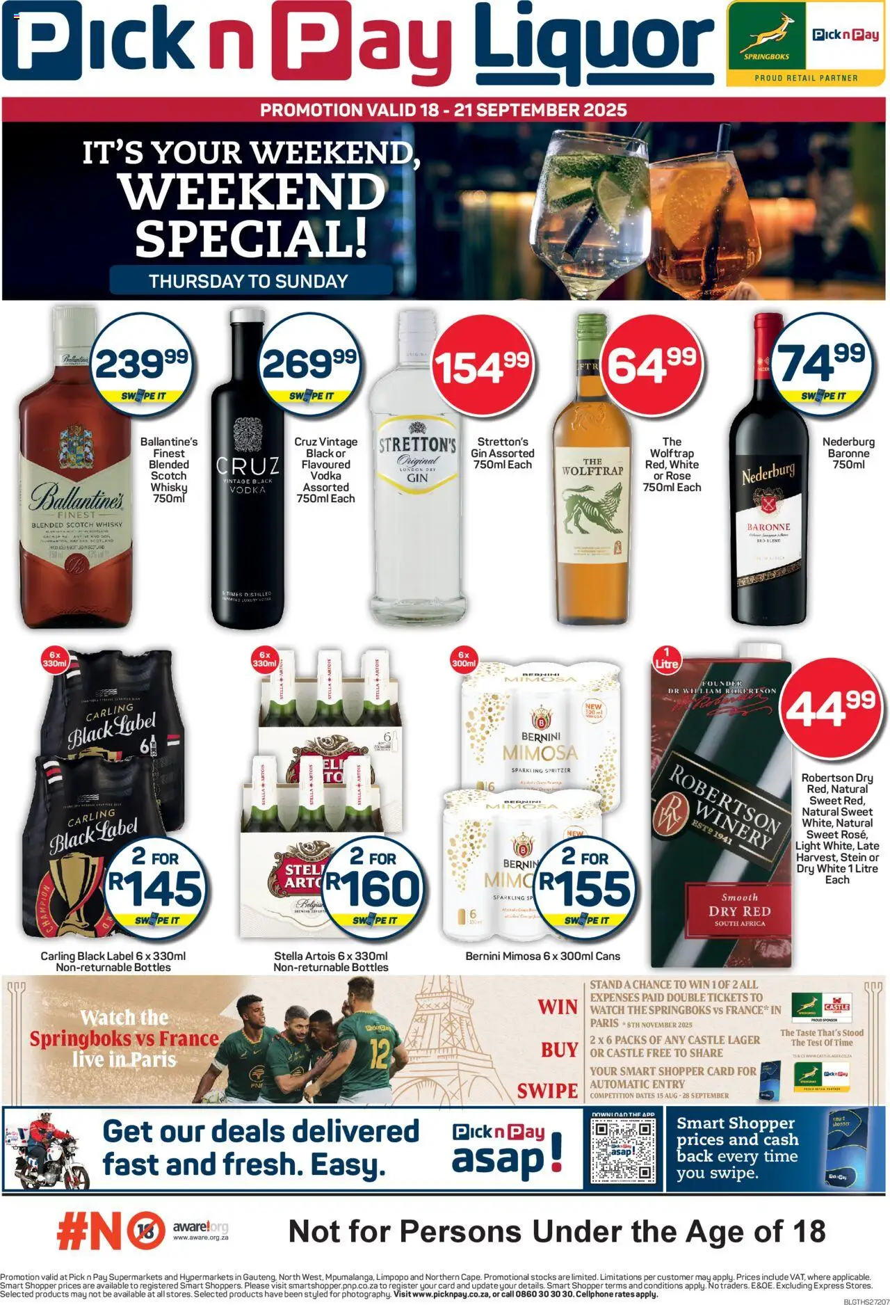 Pick n Pay - Liquor Specials - page 1- valid from 18/09/2025