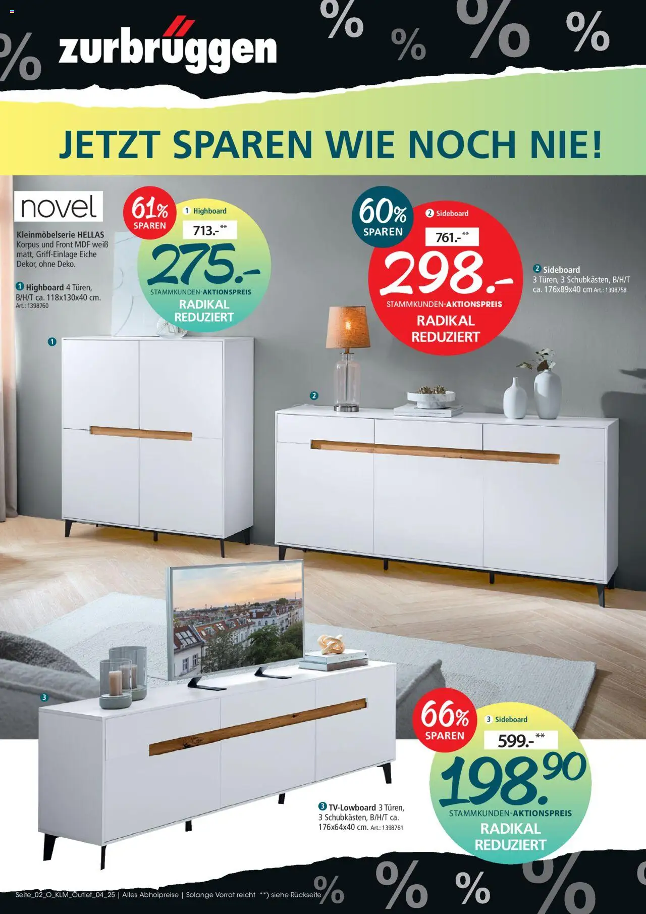 Zurbrüggen Kleinmöbel Outlet - Seite 2 - gültig ab 03.07.2025