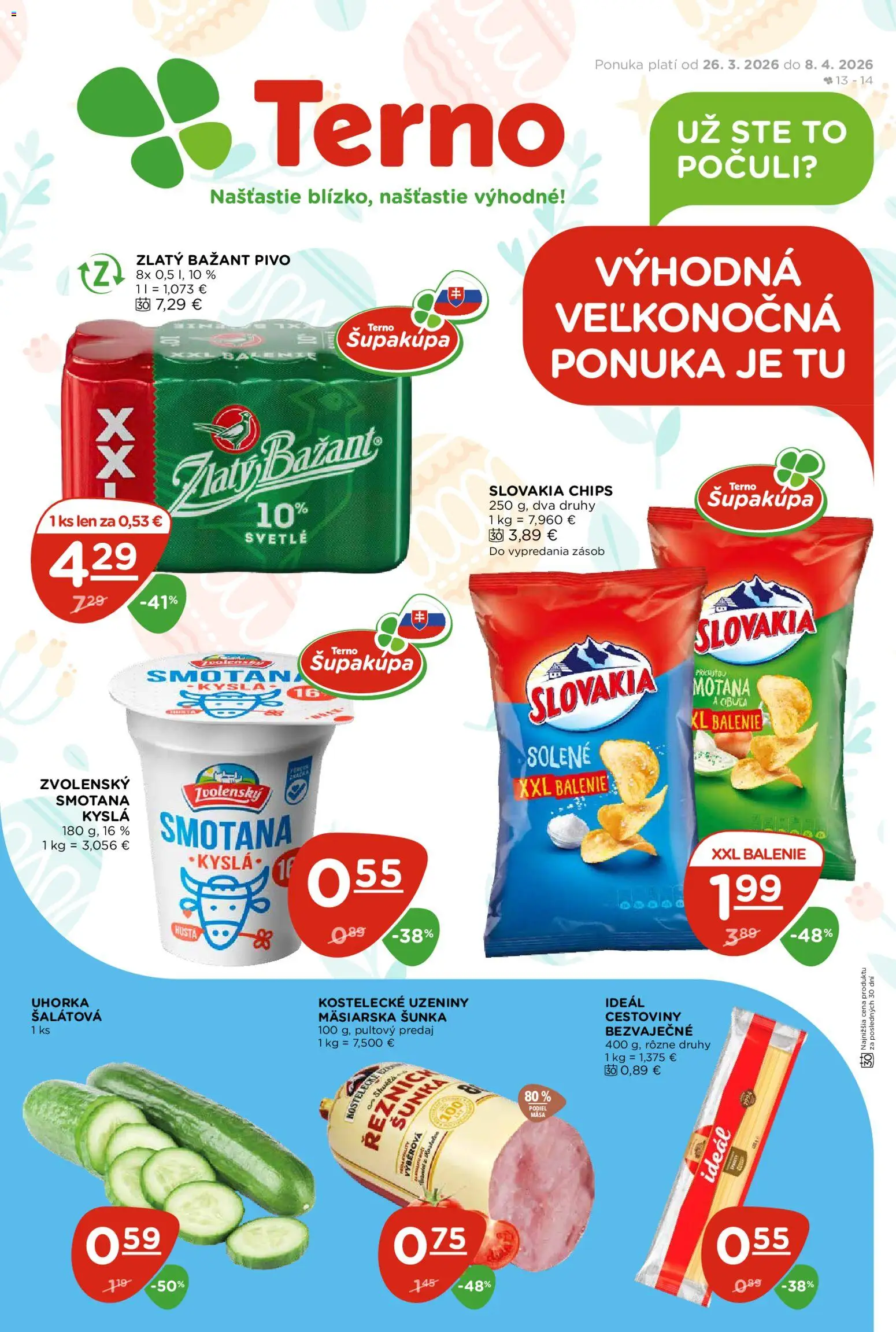 Terno leták - strana 1- platný od 26.03.2026