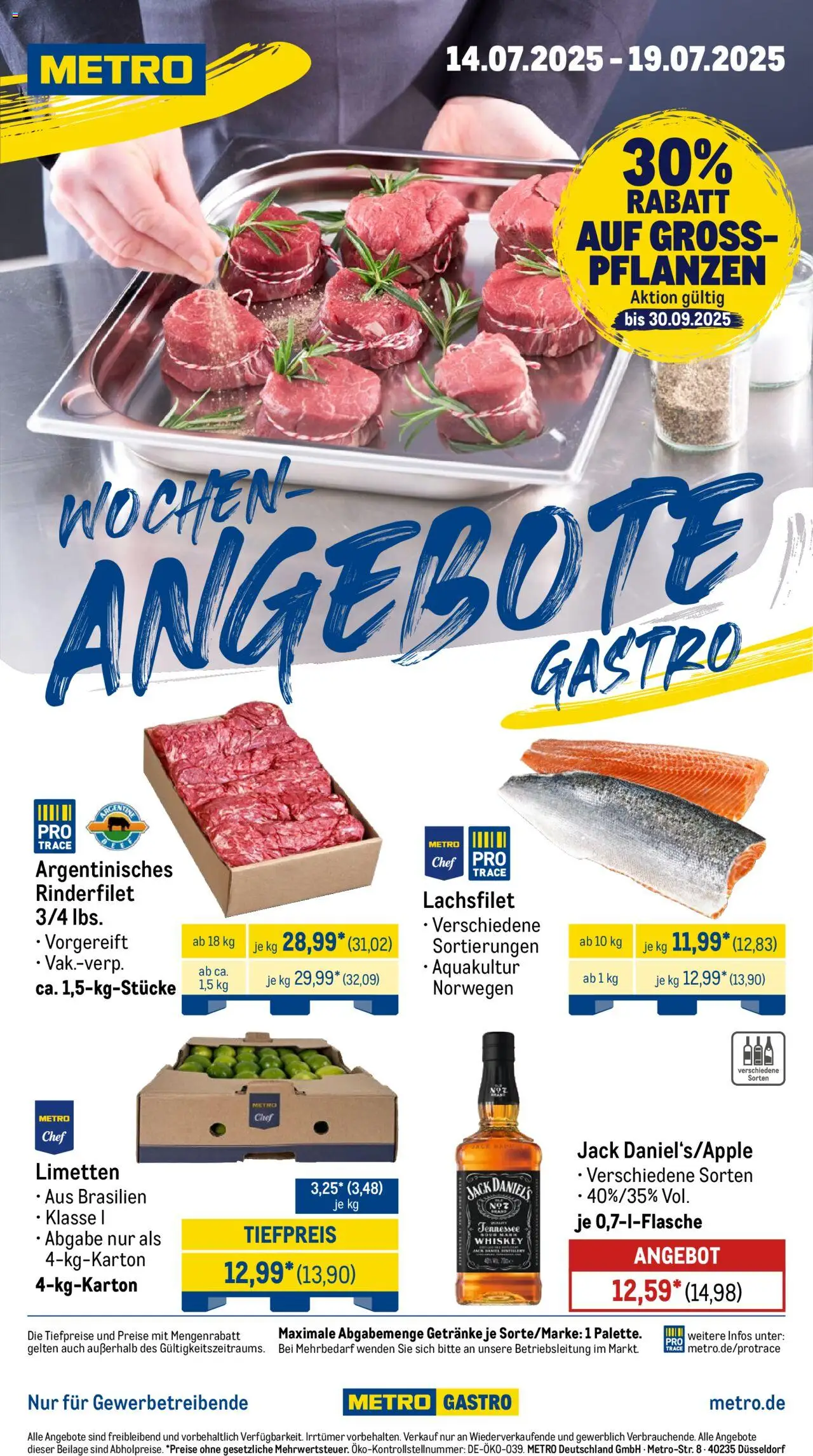 Metro Wochen-Angebote Gastro - Seite 1 - gültig ab 14.07.2025