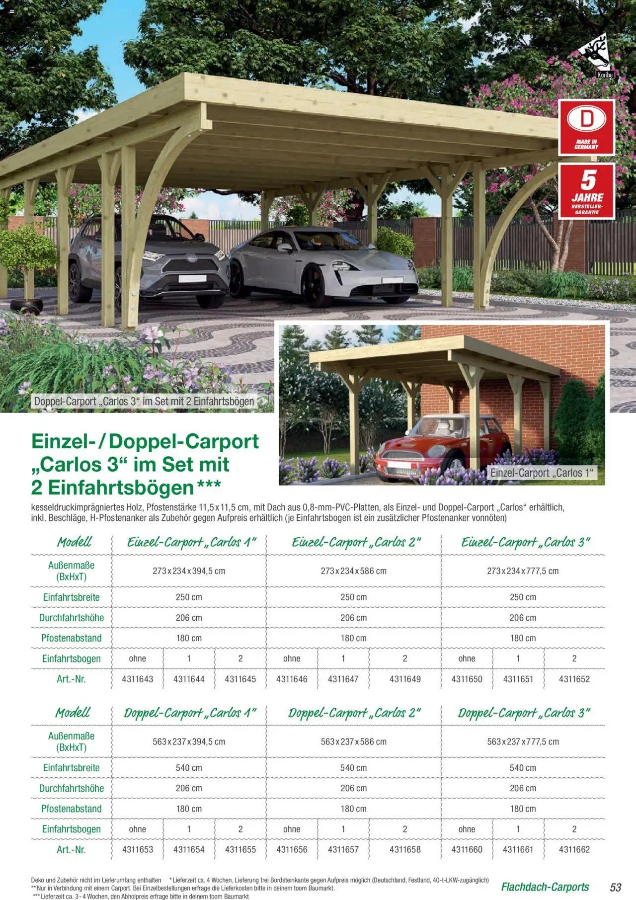 Toom Baumarkt Gartenhäuser & Carports  - Seite 53 - gültig ab 01.01.2025